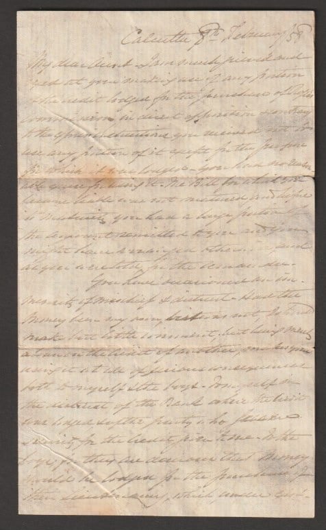 Title: Crash & Wreck 1858 (Feb 9) Description: Envelope (faulty and with stamps missing) with - 7