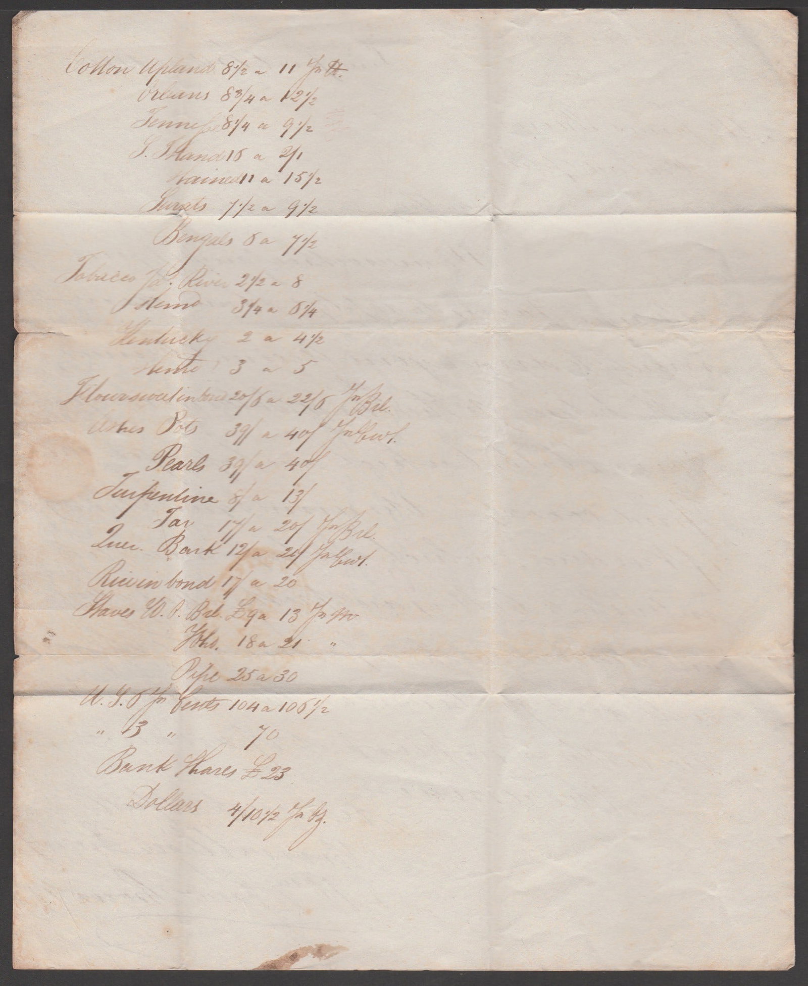 Title: G.B. - Transatlantic 1820 Description: Entire letter (file folds) from Liverpool to - 2