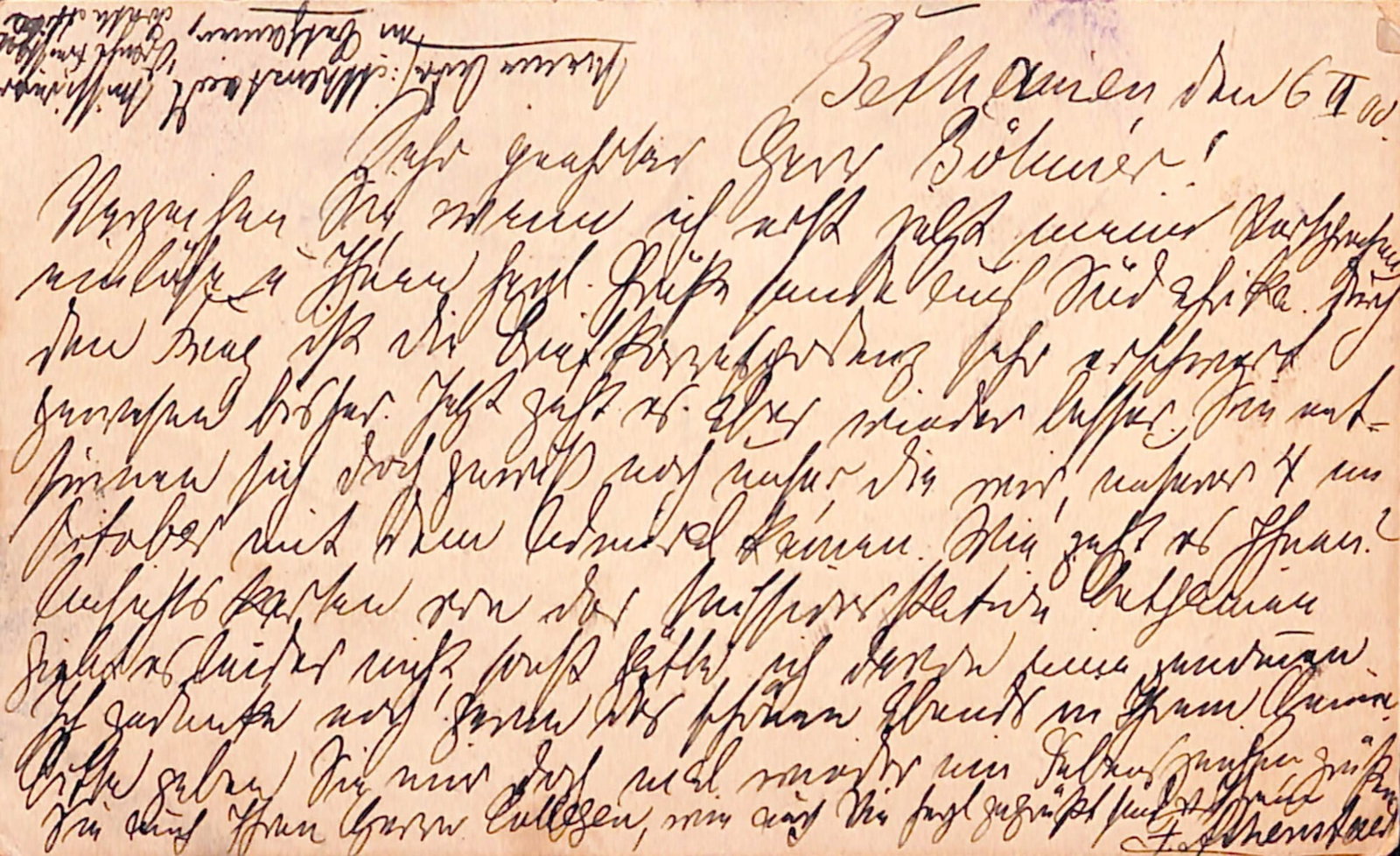 Title: Boer War 1900 (Feb. 6) Description: O.F.S. 1/2d Postcard franked 1d from Bothamien to - 2