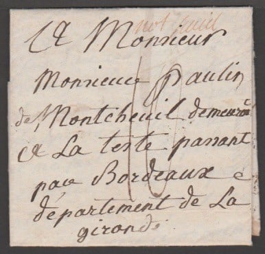 Title: Great Britain - Military - P.O.W. Mail 1812 (Dec. 4) Description: Entire letter from a French: Title: Great Britain - Military - P.O.W. Mail 1812 (Dec. 4) Description: Entire letter from a French P.O.W at Stapleton near Bristol, addressed to Bordeaux, endorsed "not paid" (in the Transport