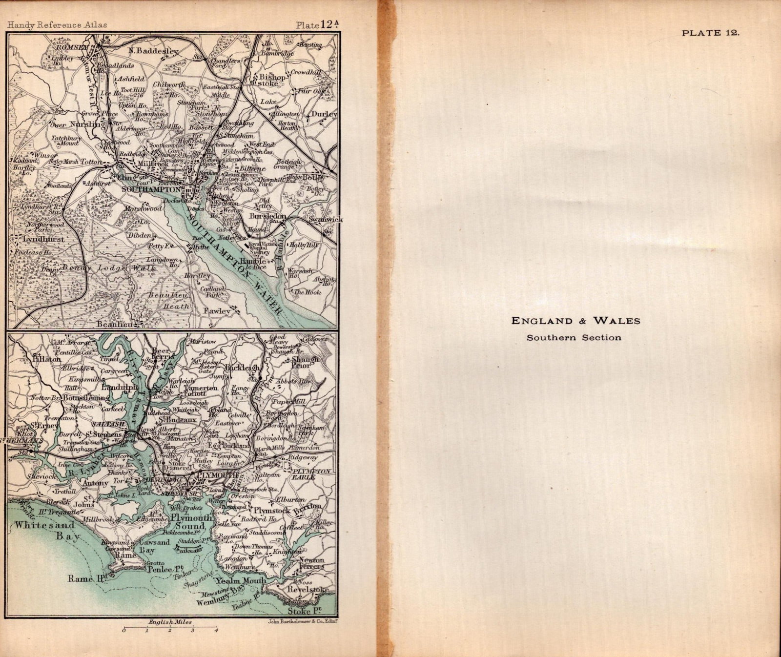 England & Wales South Area Double Sided Antique 1896 Map. - 2