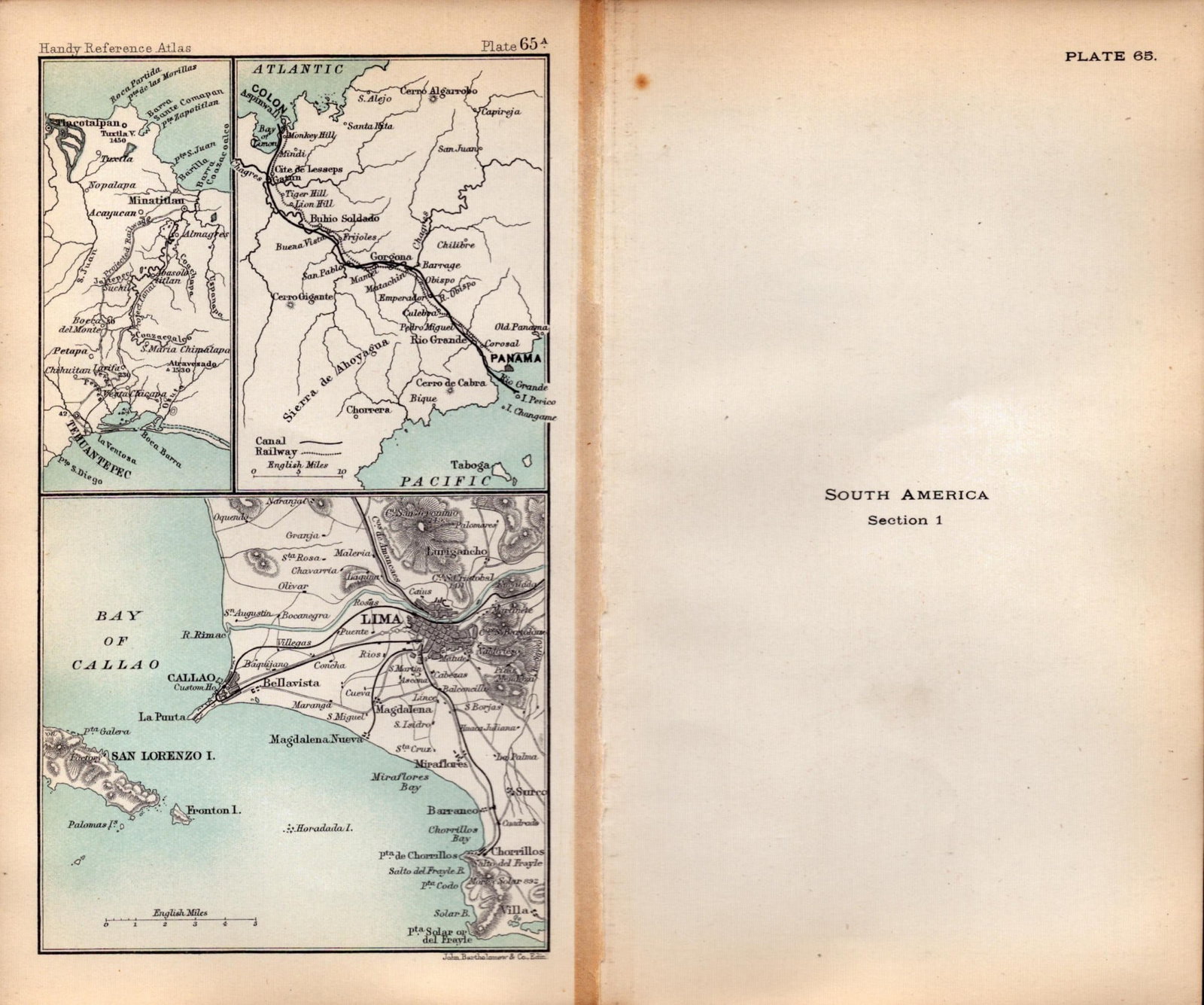 South America Brazil Peru Etc Double Sided Victorian Antique 1896 Map. - 2