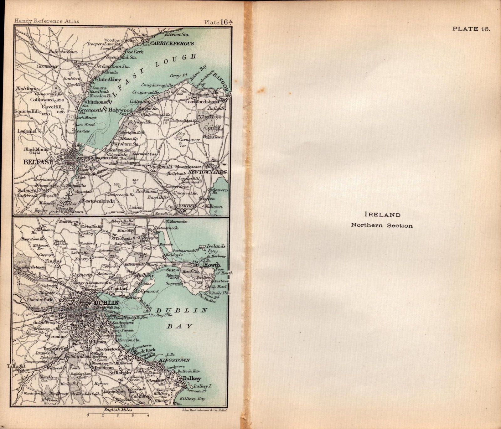 Ireland Northern Area Double Sided Antique 1896 Map. - 2