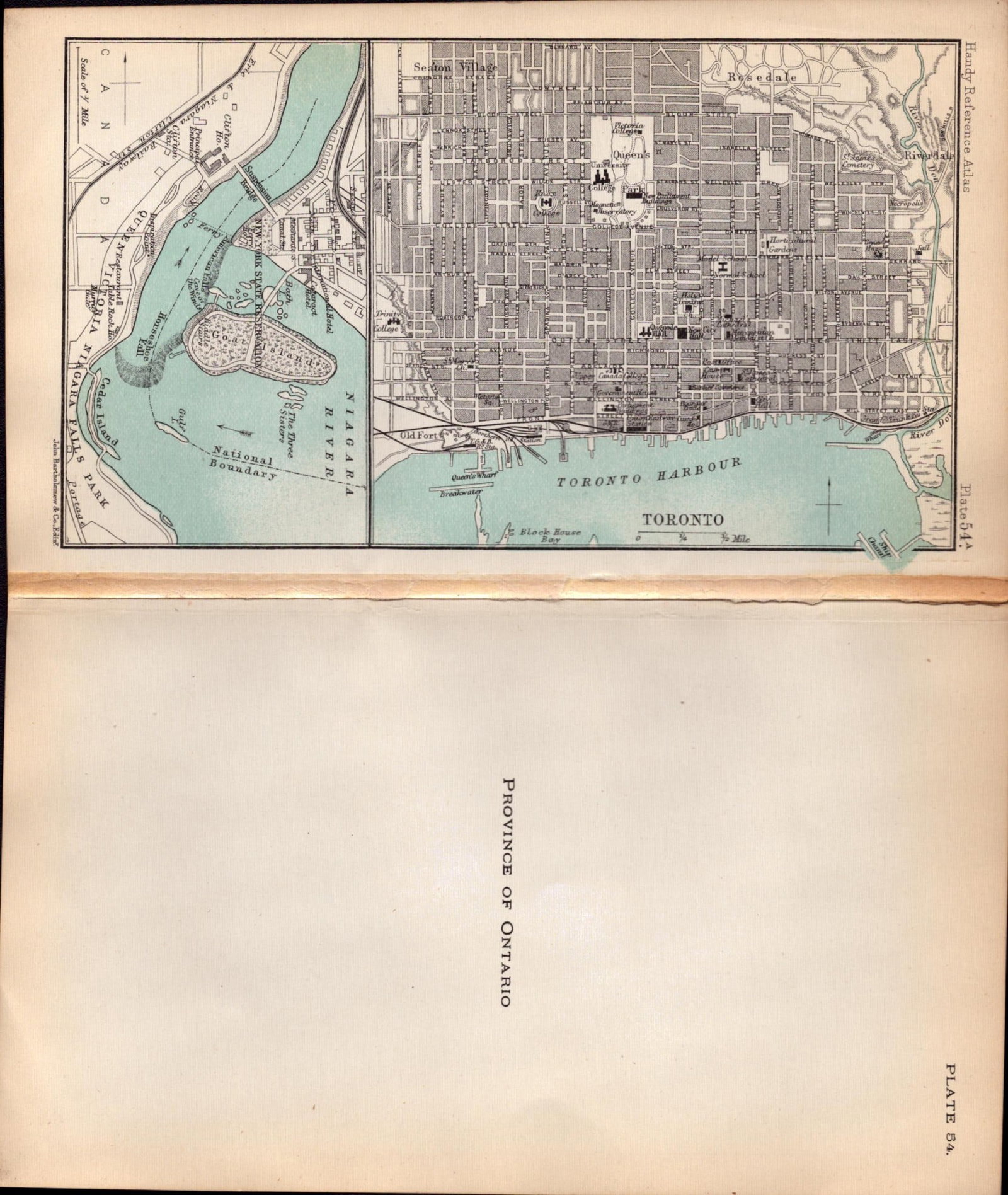 Canada Ontario Province Double Sided Antique 1896 Map. - 2