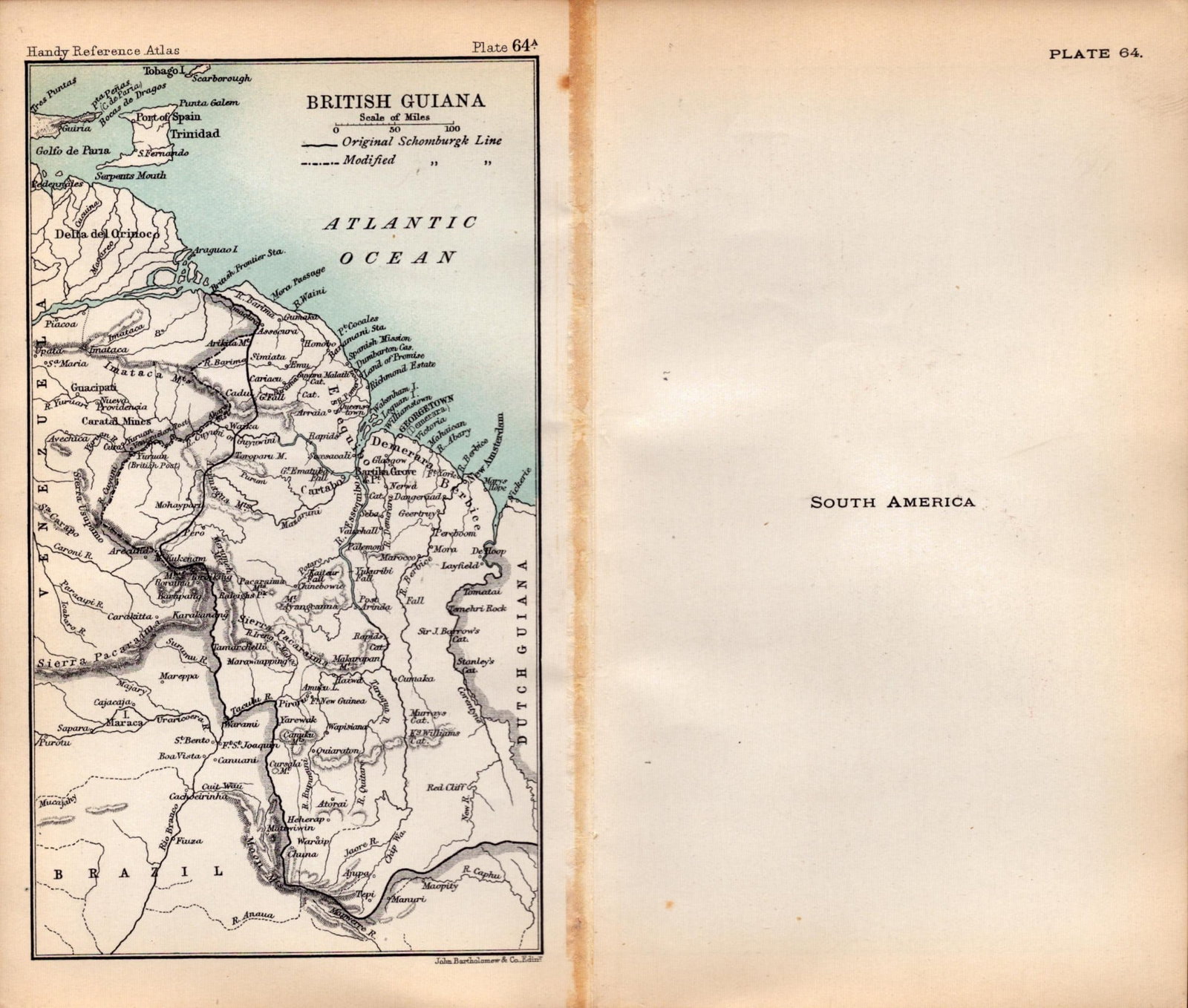 South America Double Sided Victorian Antique 1898 Map. - 2