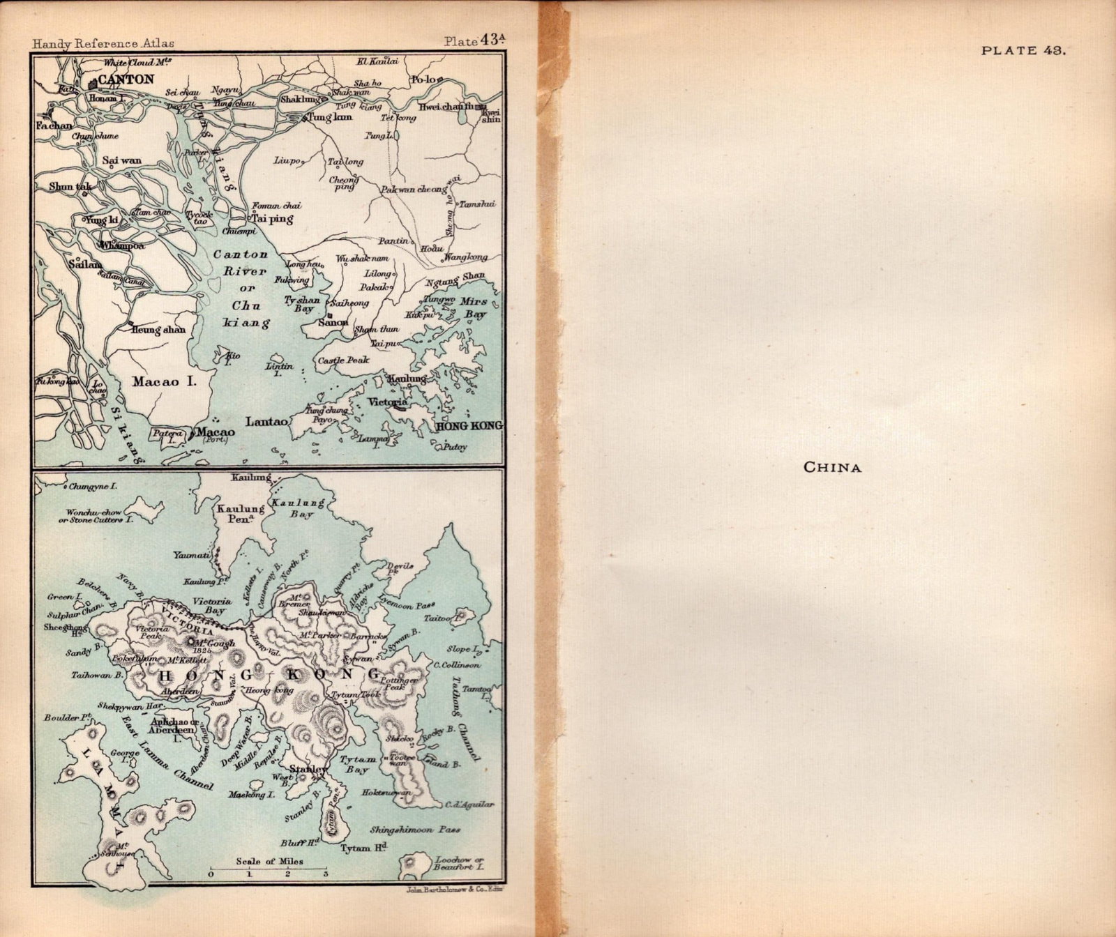 China Area Double Sided Antique 1896 Coloured Detailed Map. - 2