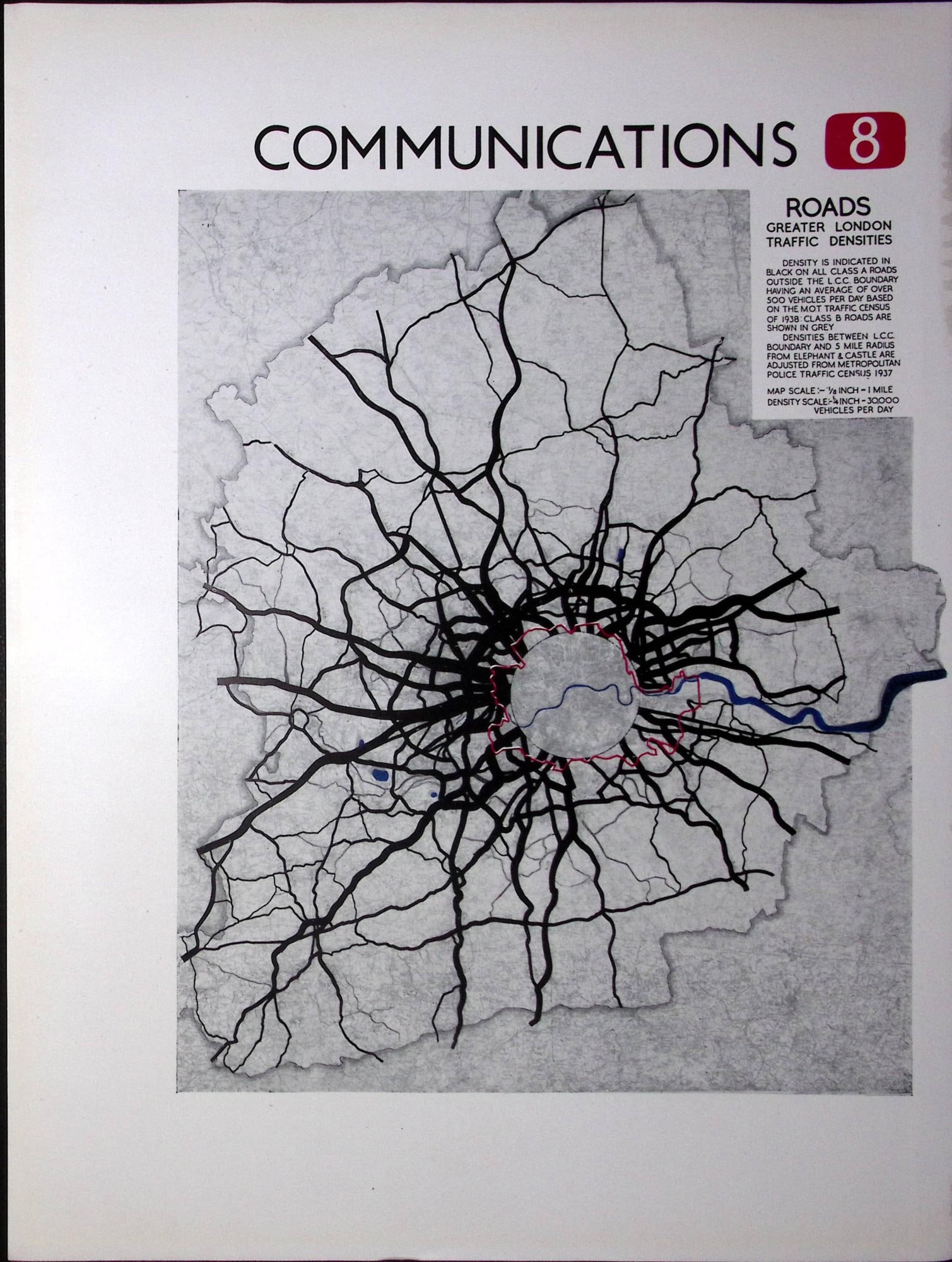London WW2 1944 England & Wales Road Traffic Density Map -20 - 2