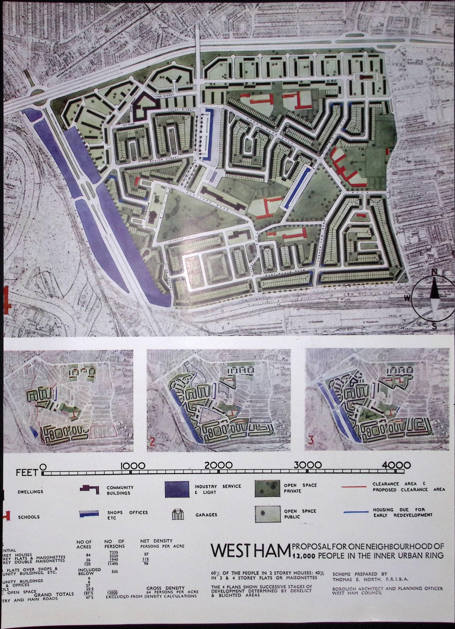 Original WW2 1944 West Ham, Plaistow, Upton Park, Redevelopment Plans-15. - 2