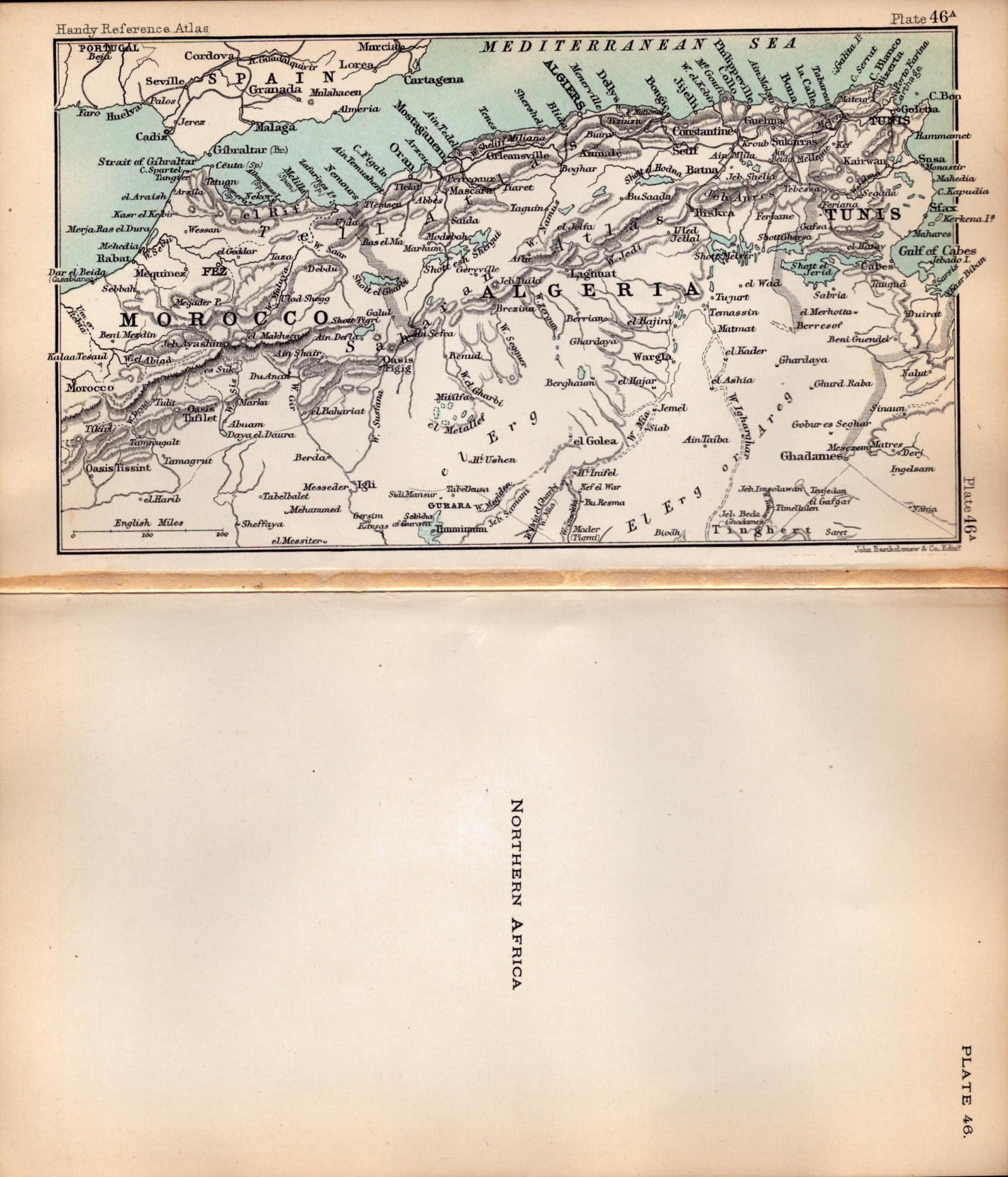 Northern Africa Double Sided Victorian Antique 1898 Map. - 2