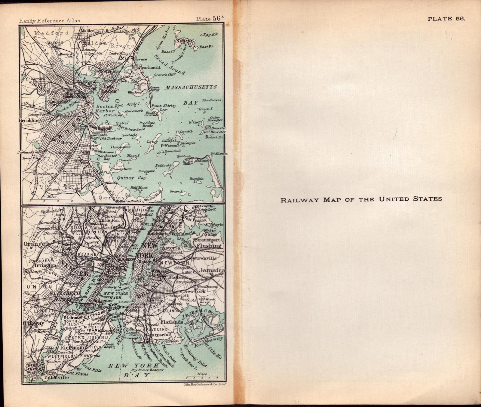 USA Railway Routes Double Sided Victorian Antique Coloured Detailed 1896 Map. - 2