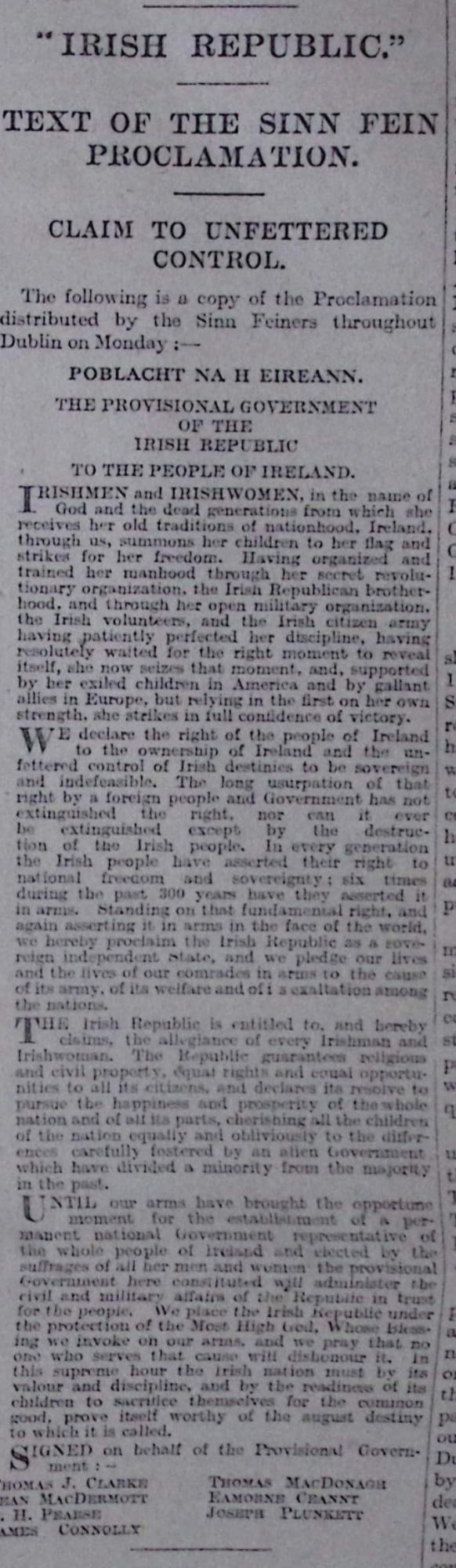 Irish Easter Rising 1916 Padraig Pearse Letter of Surrender, GPO In Ruins Rare Newspaper - 3