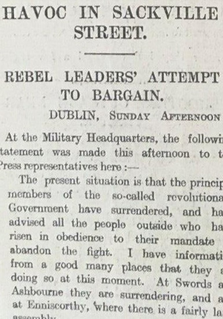 Irish Easter Rising 1916 Padraig Pearse Letter of Surrender, GPO In Ruins Rare Newspaper - 4
