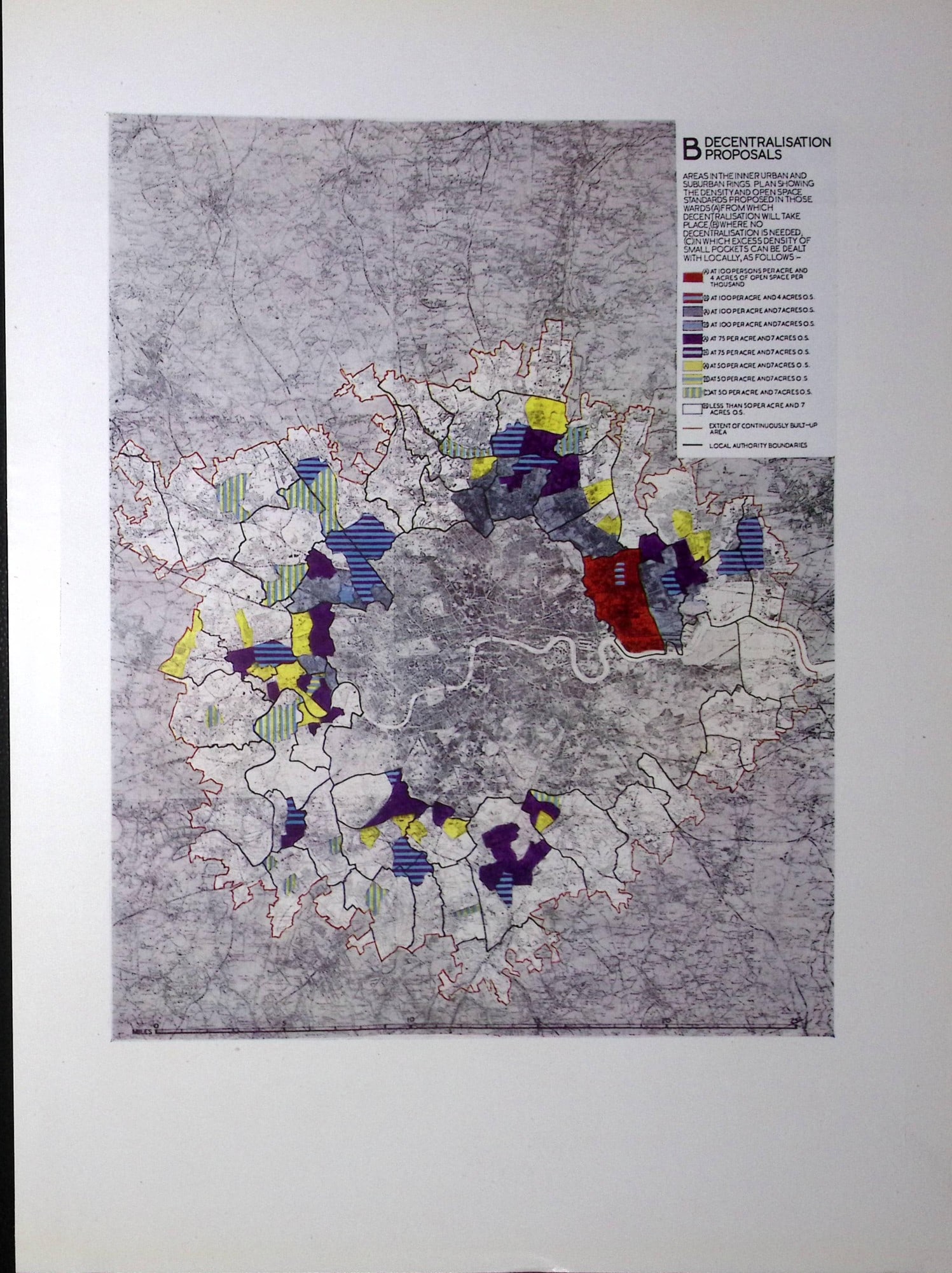 London WW2 1944 Growth Urban Spawl 1840-1929 Chart Map -22. - 2