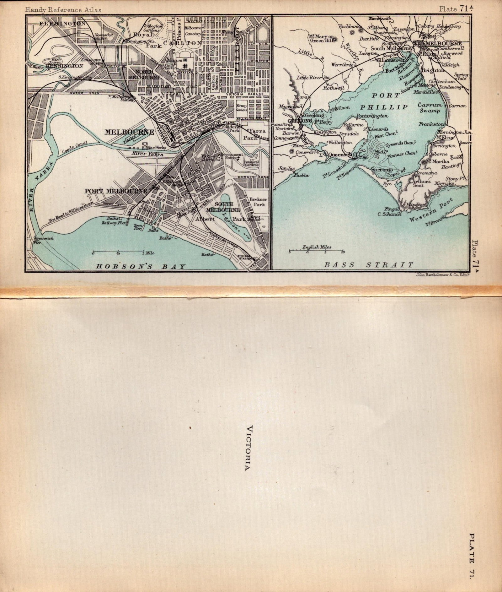 Victoria State Australia Double Sided Victorian Antique 1896 Map. - 2