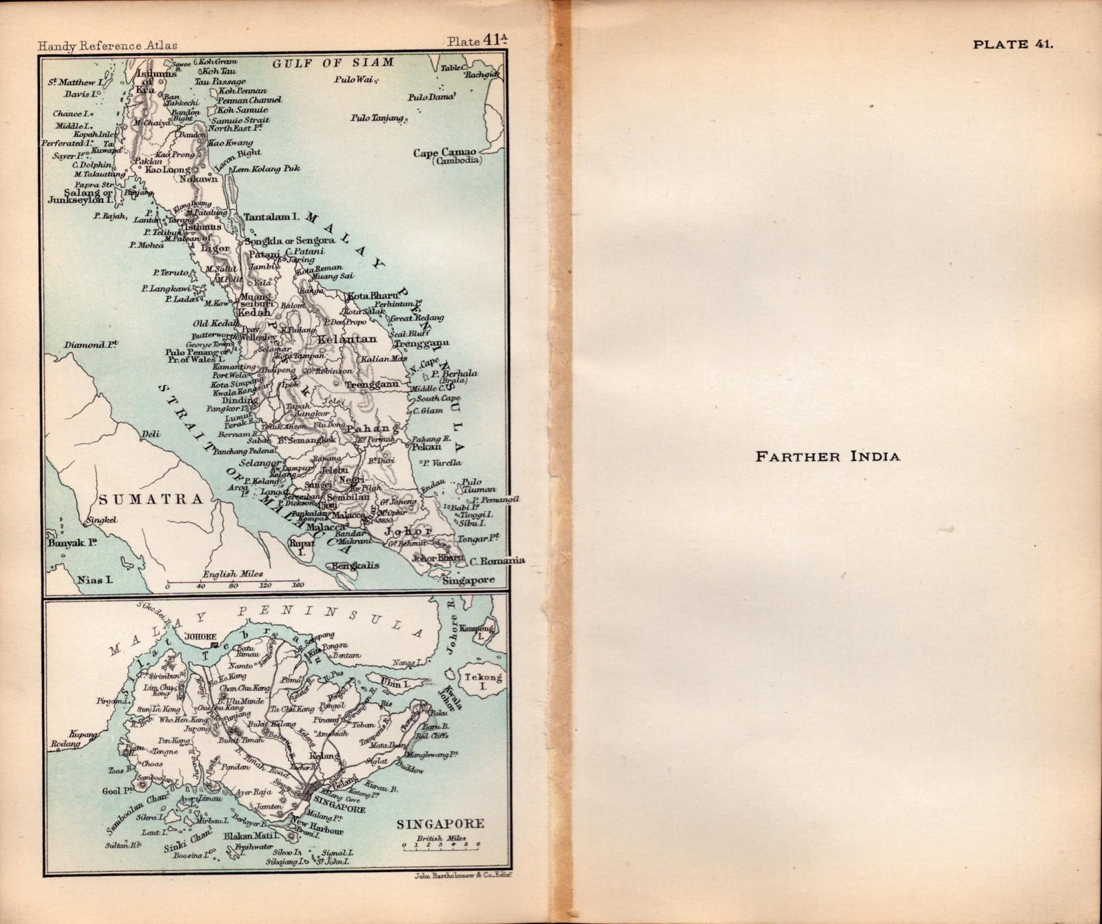 Farther India Area Double Sided Antique 1896 Coloured Detailed Map. - 2