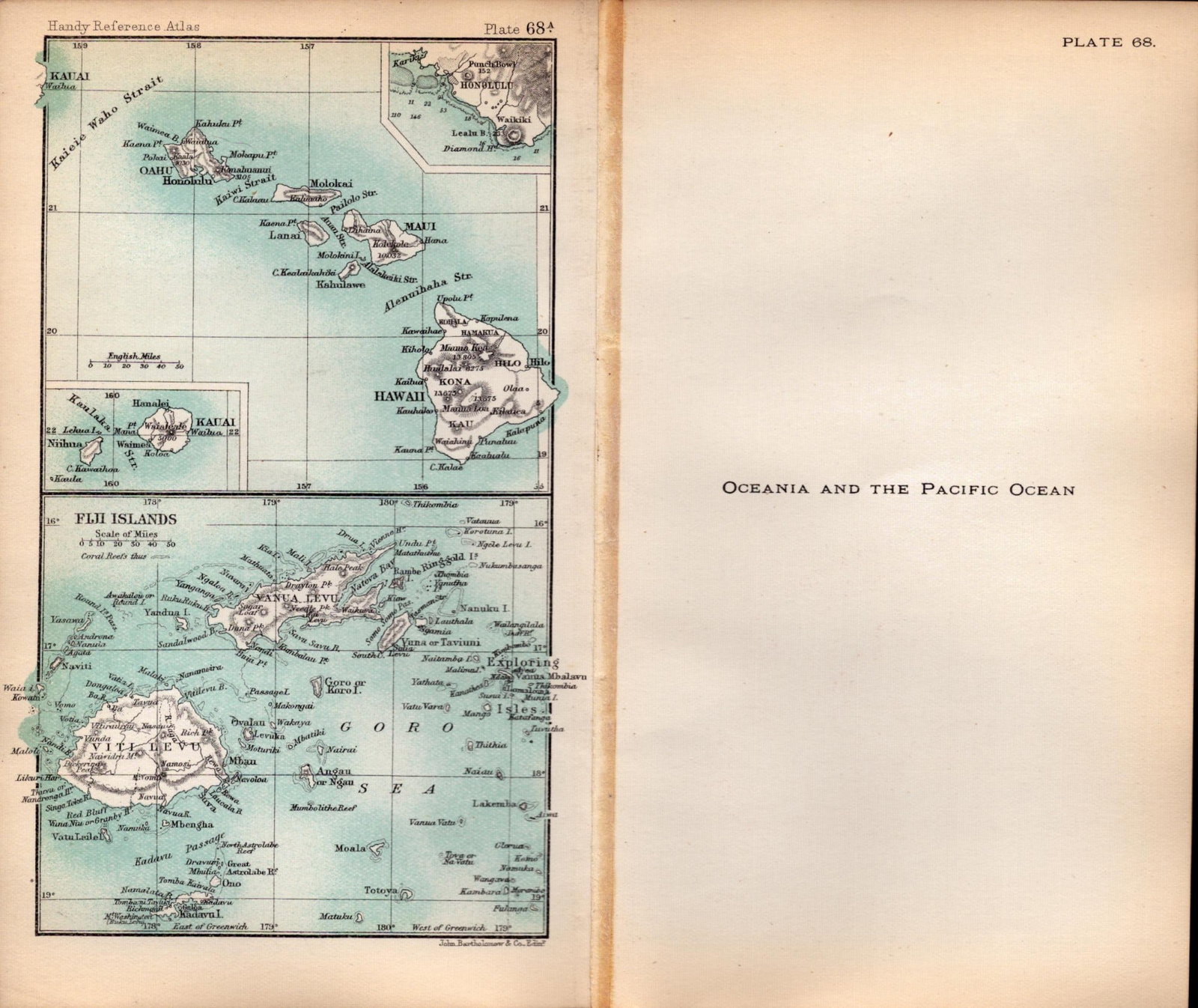 Oceania & Pacific Ocean Double Sided Victorian Antique 1896 Map. - 2