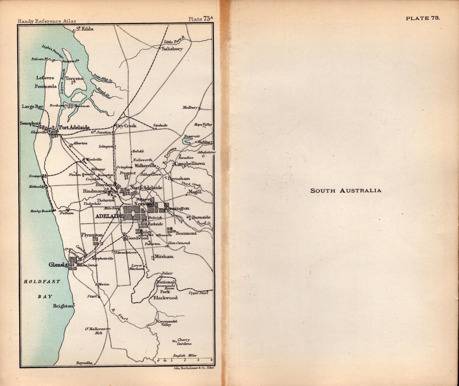 South Australia Double Sided Antique 1896 Detailed Coloured Map. - 2