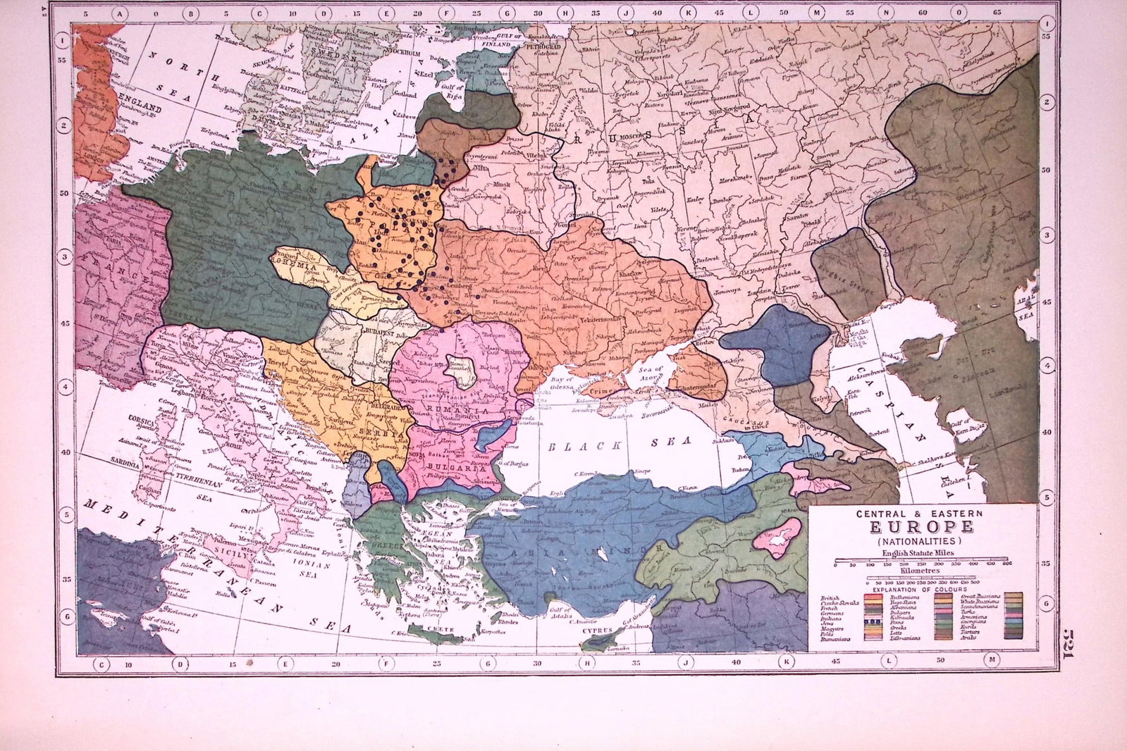 WW1 Central & Eastern Europe Antique 1922 Coloured Map-521 (1 of 3)