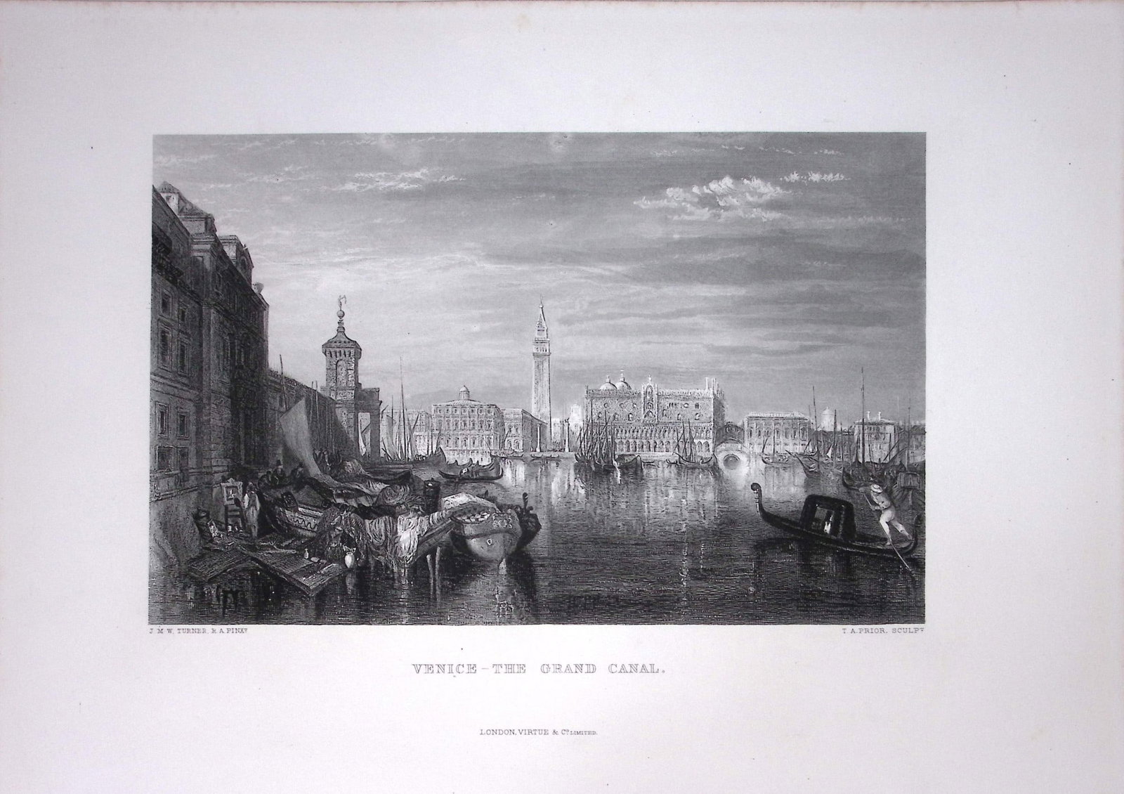 J.M.W Turner Venice The Grand Canal Antique Steel Engraving-28-TR (1 of 1)