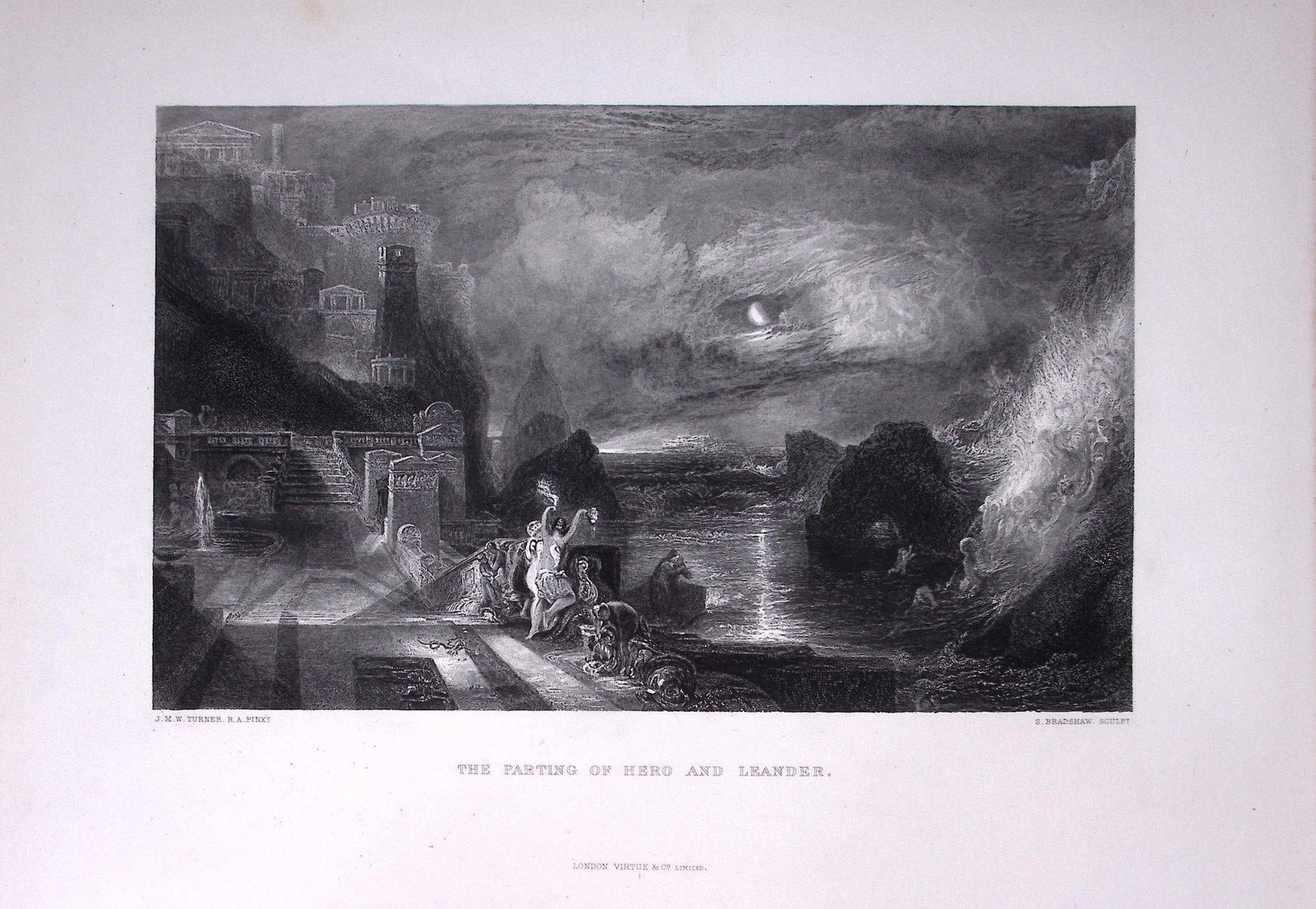 J.M.W Turner Apollo And Daphne Antique Steel Engraving-18-TR: Title: J.M.W Turner Apollo And Daphne Antique Steel Engraving-18-TR Description: This Antique Steel-Engraving Was Removed from a Edition Of. The Turner Gallery a Series of 120 Engravings