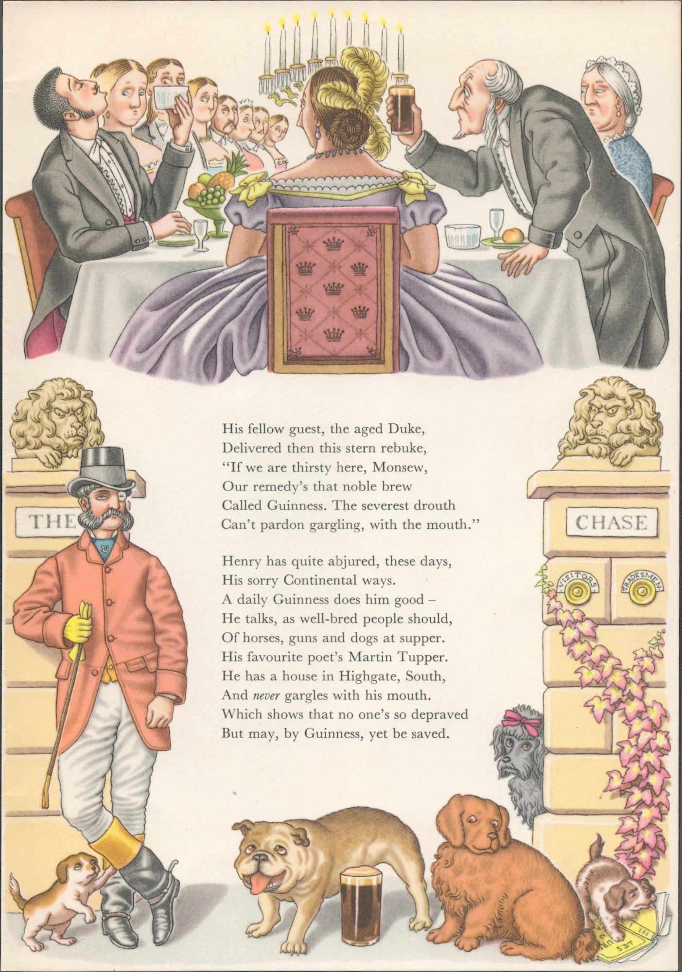 Guinness 70 Years-Old Illustration 1956 The Invalid & The Groomsman.: Title: Guinness 70 Years-Old Illustration 1956 The Invalid & The Groomsman. Description: Guinness 70 Years-Old Illustration 1956 The Invalid & The Groomsman. Description: Measures