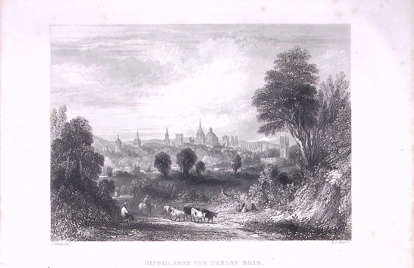 View of Oxford Antique 175-Year-Old Engraved Print-9-TR: Title: View of Oxford Antique 175-Year-Old Engraved Print-9-TR Description: The Land We Live In: Pictorial Sketch Book of British Islands. 1850 This Engraved Print Has Been Removed from an Anti