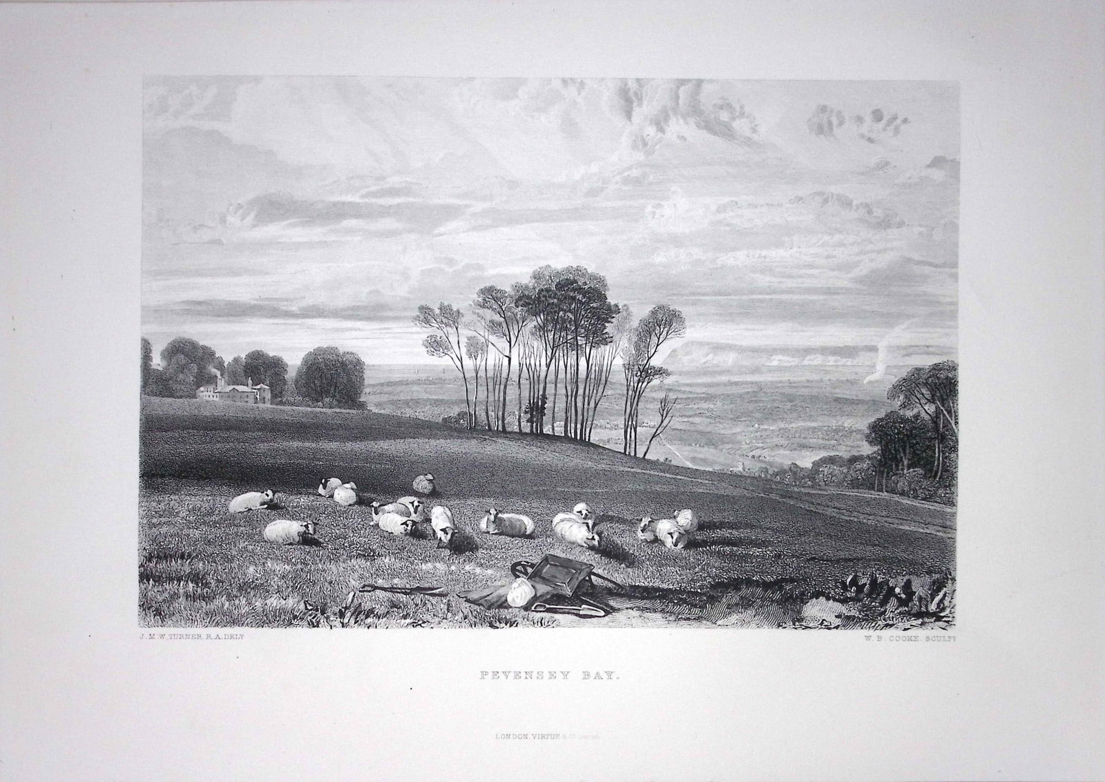 J.M.W Turner Pevensey Bay East Sussex Antique Steel Engraving-53-TR: Title: J.M.W Turner Pevensey Bay East Sussex Antique Steel Engraving-53-TR Description: This Antique Steel-Engraving Was Removed from an Edition Of. The Turner Gallery a Series of 120