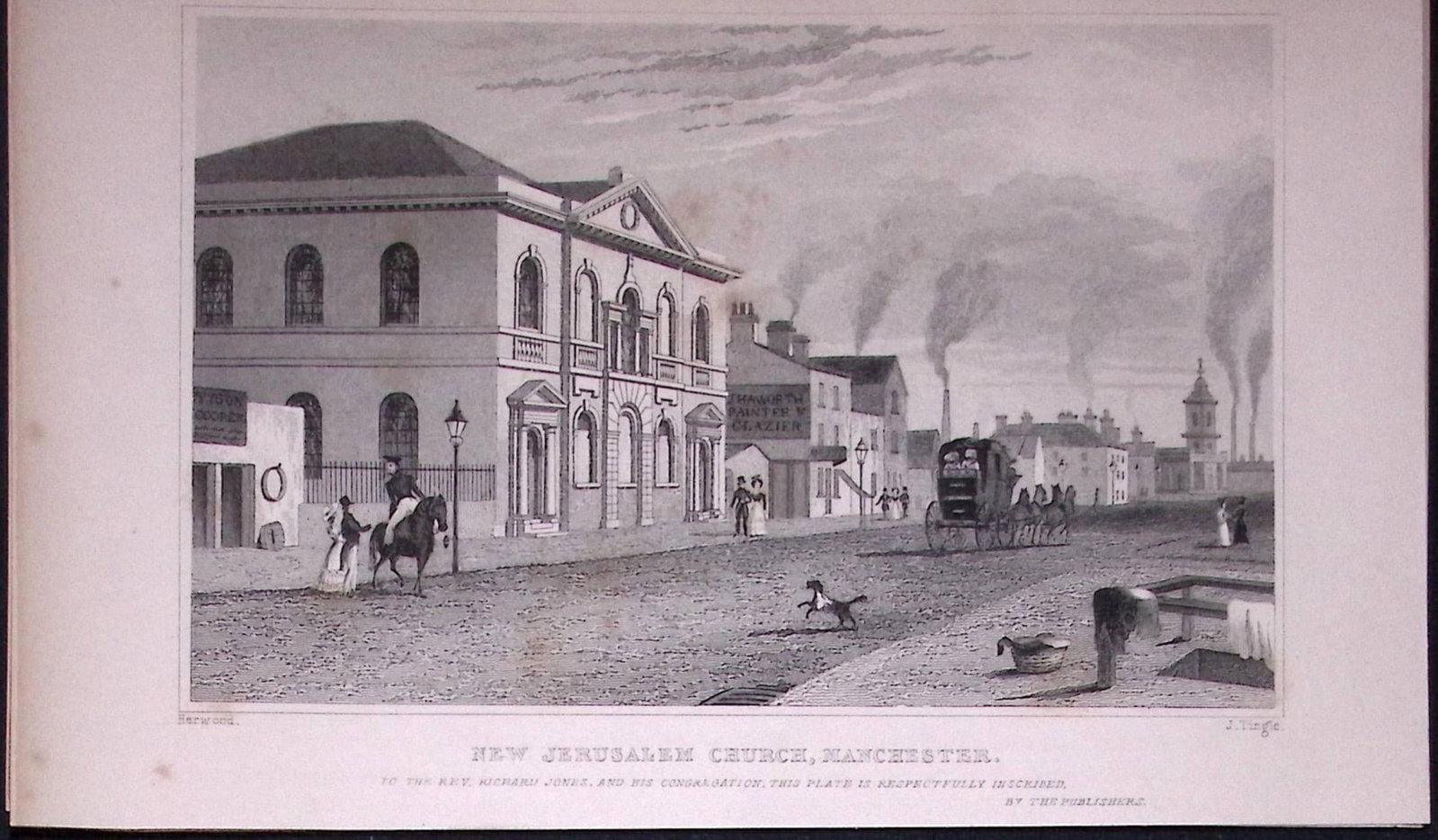 Manchester Jerusalem Church Antique 195 Years-Old Steel-Engraving-18: Title: Manchester Jerusalem Church Antique 195 Years-Old Steel-Engraving-18 Description: This Antique Steel Engraving Was Removed from a 195-Year-Old Edition of. Lancashire Illustrated in a Series of