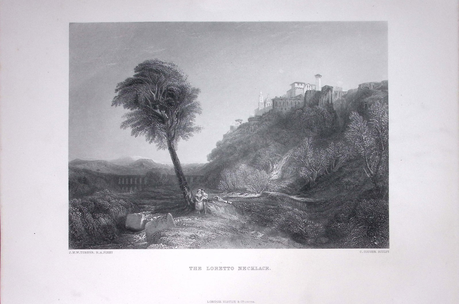 J.M.W Turner Loretto Necklace Italy Antique Steel Engraving-33-TR: Title: J.M.W Turner Loretto Necklace Italy Antique Steel Engraving-33-TR Description: This Antique Steel-Engraving Was Removed from an Edition Of. The Turner Gallery a Series of 120