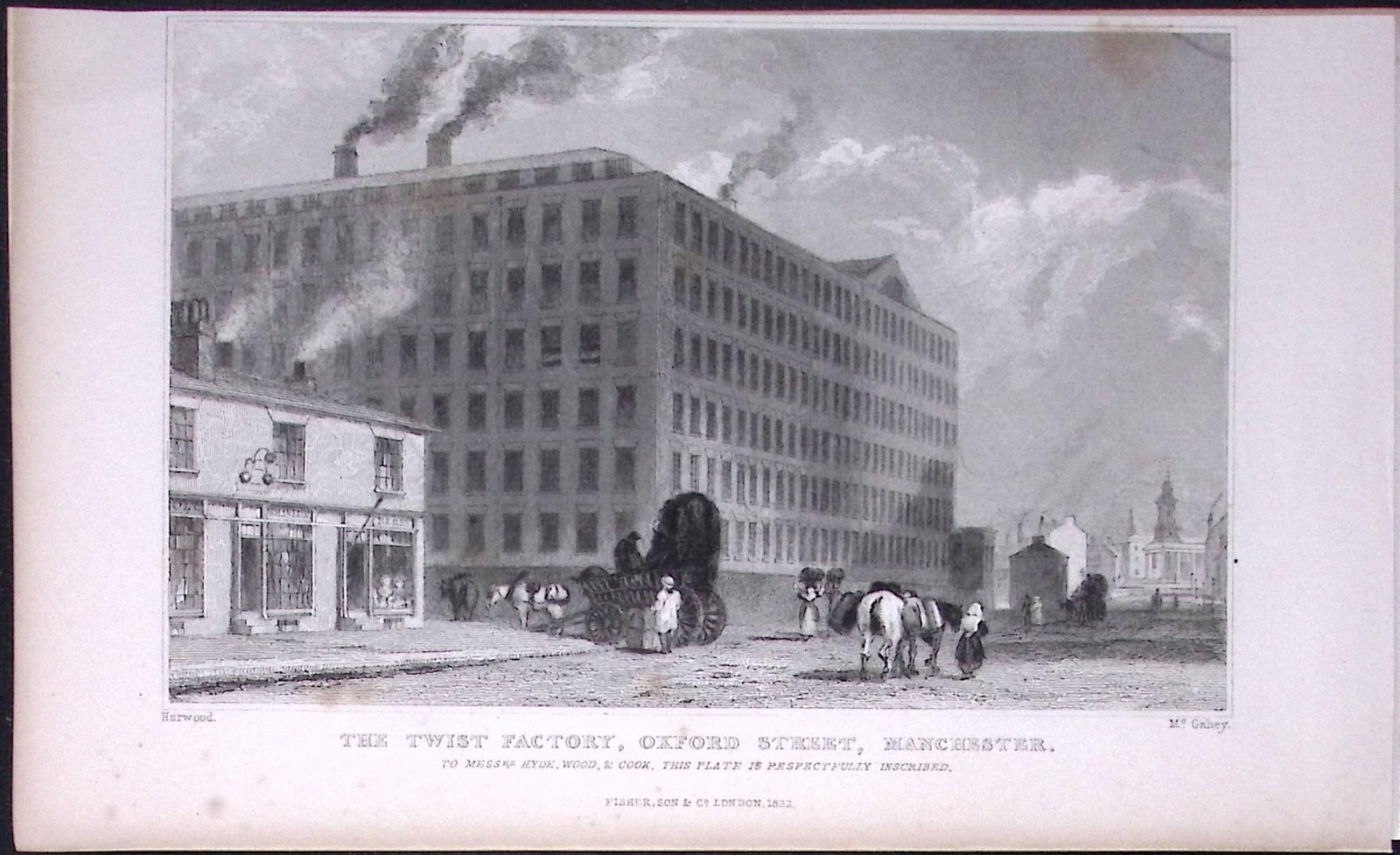 Twist Factory Oxford Road Manchester Antique 195 Years-Old Steel-Engraving-21: Title: Twist Factory Oxford Road Manchester Antique 195 Years-Old Steel-Engraving-21 Description: This Antique Steel Engraving Was Removed from a 195-Year-Old Edition of. Lancashire Illustrated in a