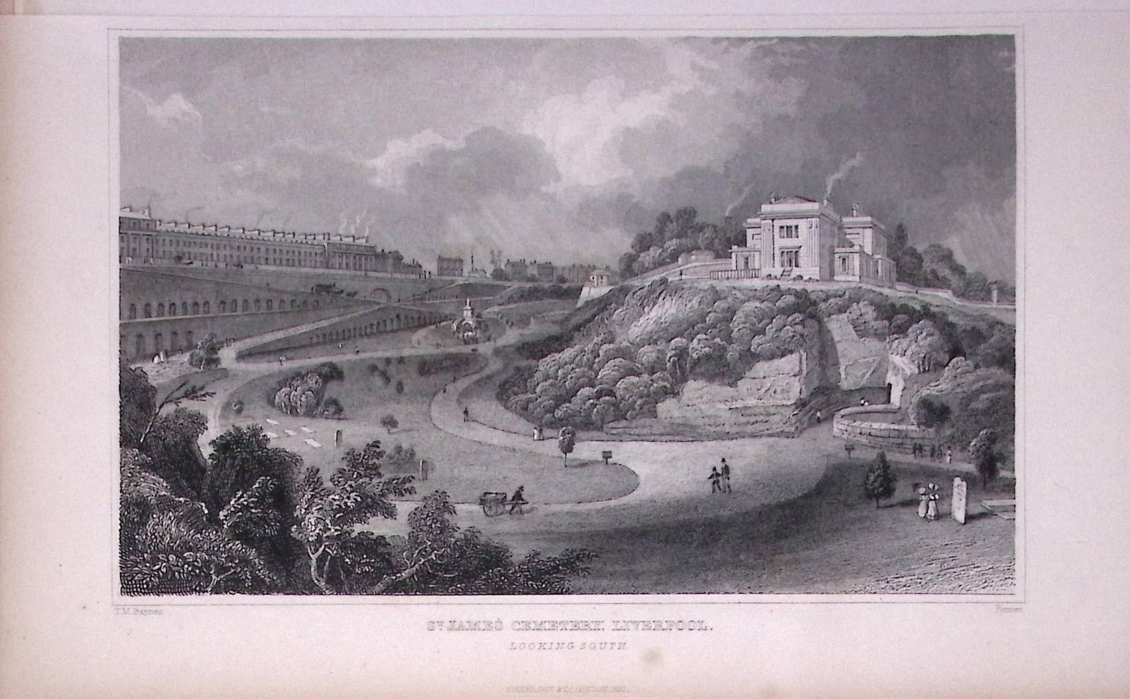 Liverpool St James Cemetery Antique 195 Years-Old Steel-Engraving-39: Title: Liverpool St James Cemetery Antique 195 Years-Old Steel-Engraving-39 Description: Antique Steel Engraving Was Removed from a 195-Year-Old Edition of. Lancashire Illustrated in a Series of