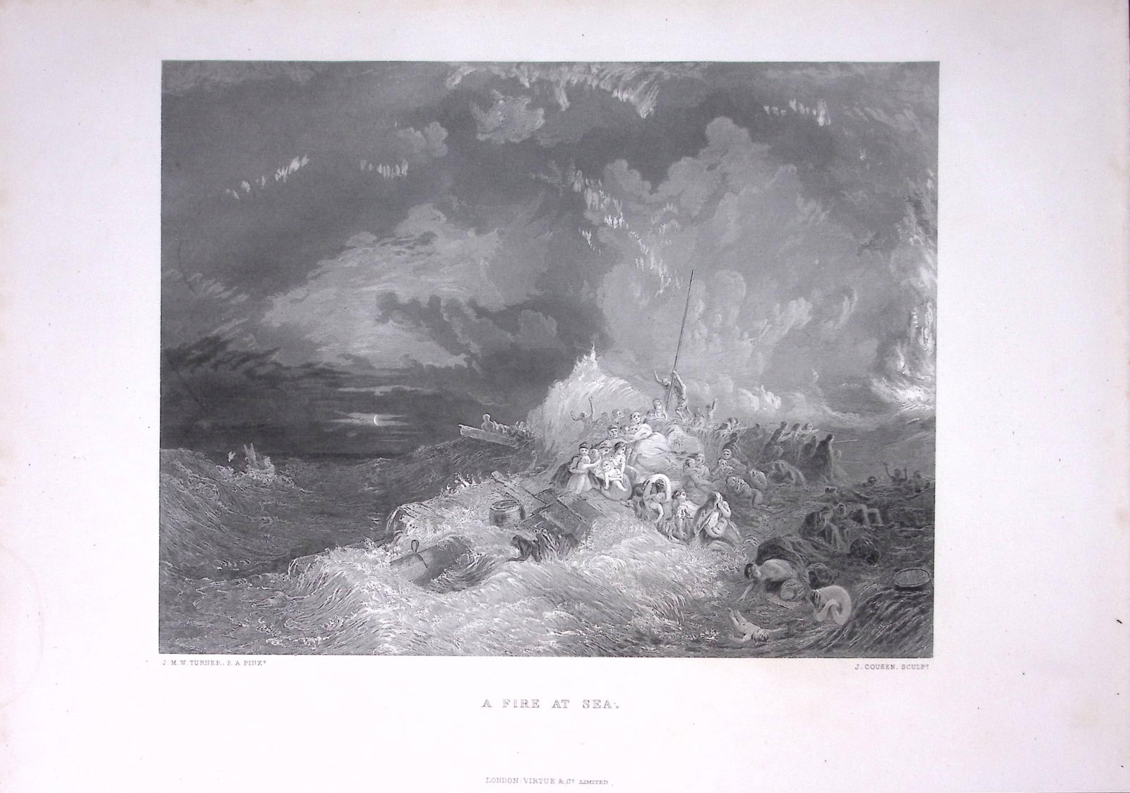 J.M.W Turner Sinking Of The Female Convict Ship France Antique Steel Engraving-1-TR: Title: J.M.W Turner Sinking Of The Female Convict Ship France Antique Steel Engraving-1-TR Description: J.M.W Turner Sinking Of The Female Convict Ship France Antique Steel Engraving-1-TR This