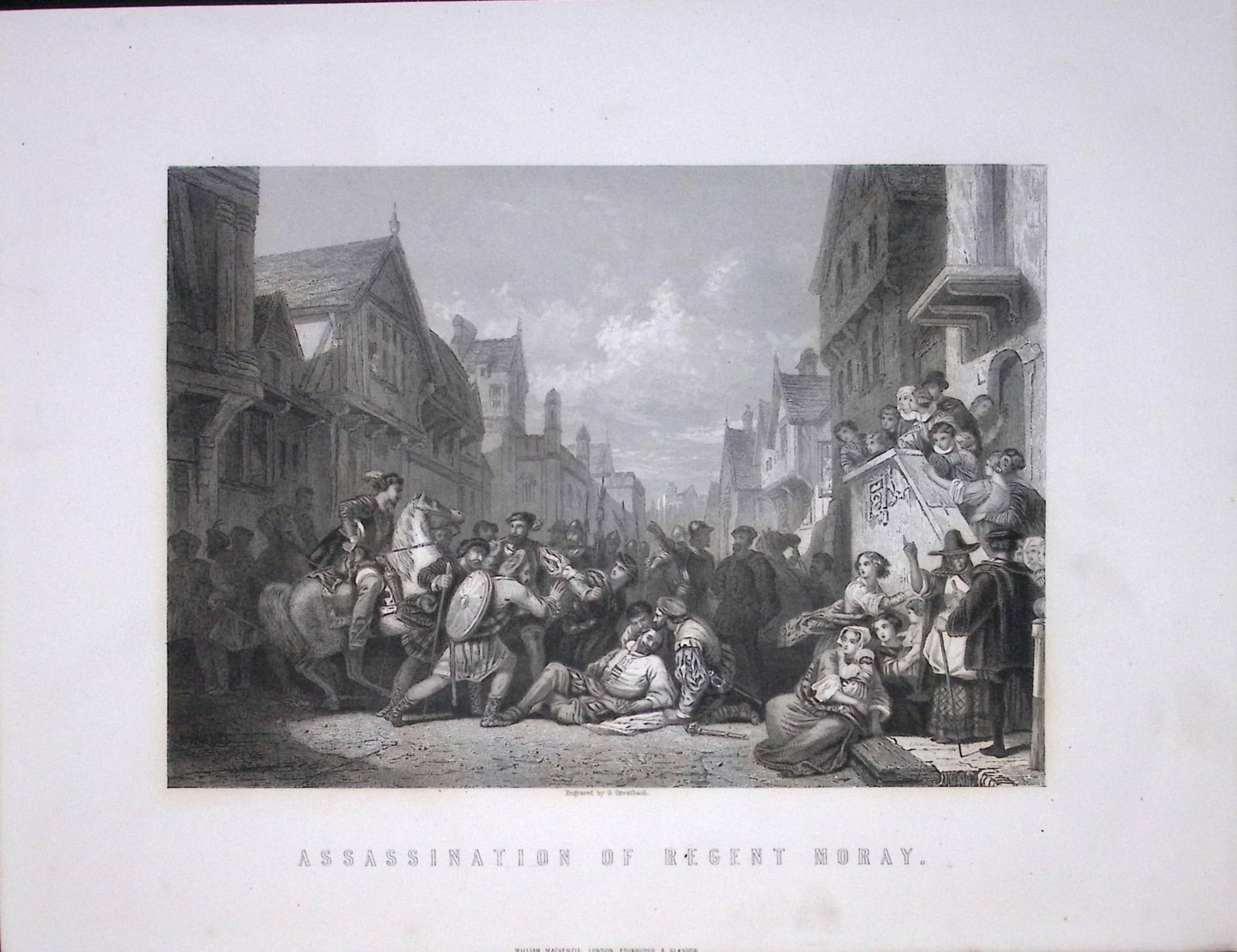 Assassination of Regent Moray Scotland Antique 152 Years-Old Engraving-25: Title: Assassination of Regent Moray Scotland Antique 152 Years-Old Engraving-25 Description: This Antique Print Was Removed from a First Edition of. Tytler's History of Scotland Published in 1873 By