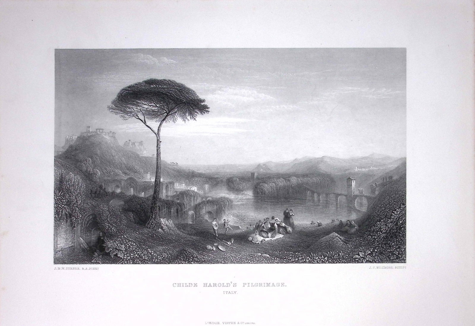 J.M.W Turner Childe Harold’s Pilgrimage Italy Antique Steel Engraving-29-TR: Title: J.M.W Turner Childe Harold’s Pilgrimage Italy Antique Steel Engraving-29-TR Description: This Antique Steel-Engraving Was Removed from an Edition Of. The Turner Gallery