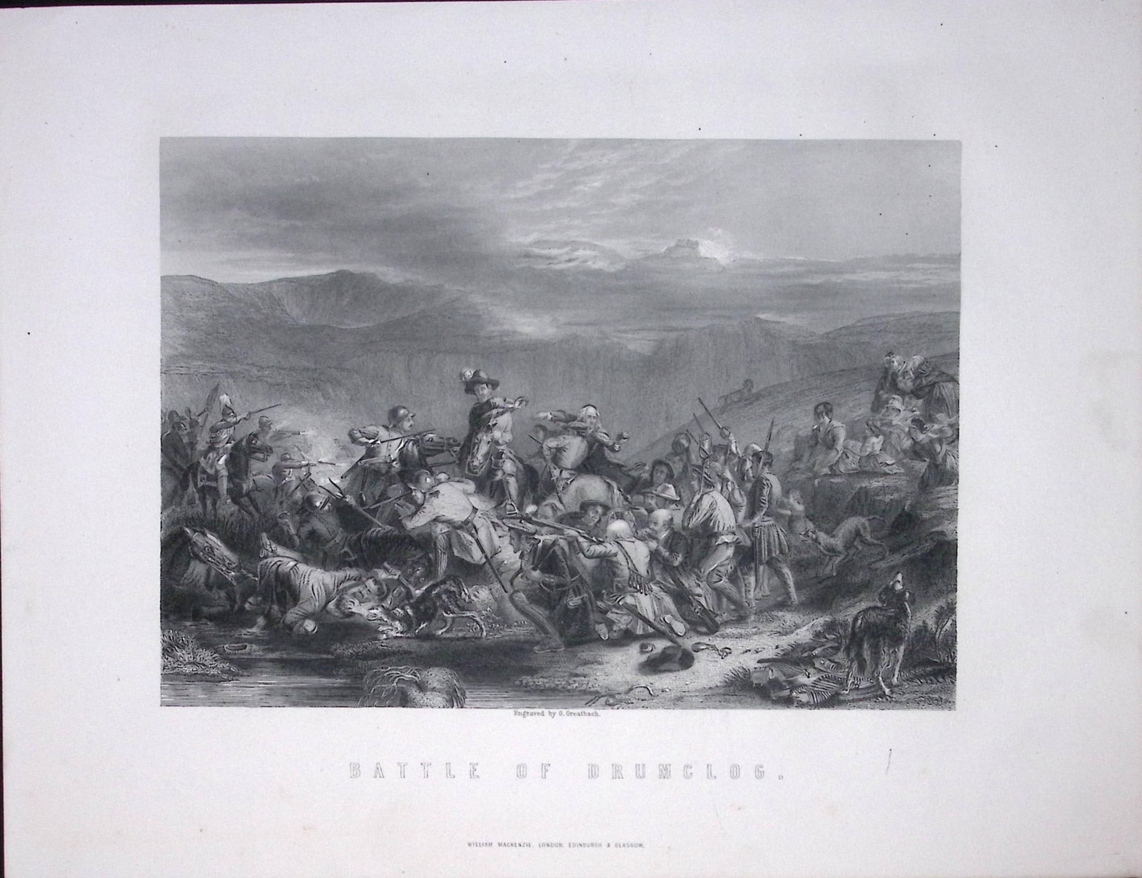 Battle of Drumclog Scotland Antique 152 Years-Old Engraving-27: Title: Battle of Drumclog Scotland Antique 152 Years-Old Engraving-27 Description: This Antique Print Was Removed from a First Edition of. Tytler's History of Scotland Published in 1873 By William