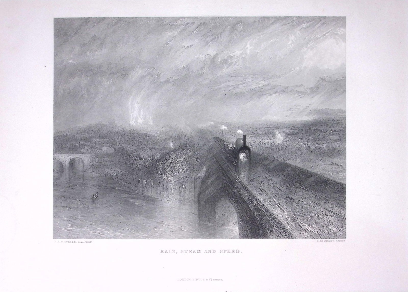 J.M.W Turner GWR Train Rain, Steam, Speed Antique Steel Engraving-2-TR (1 of 1)