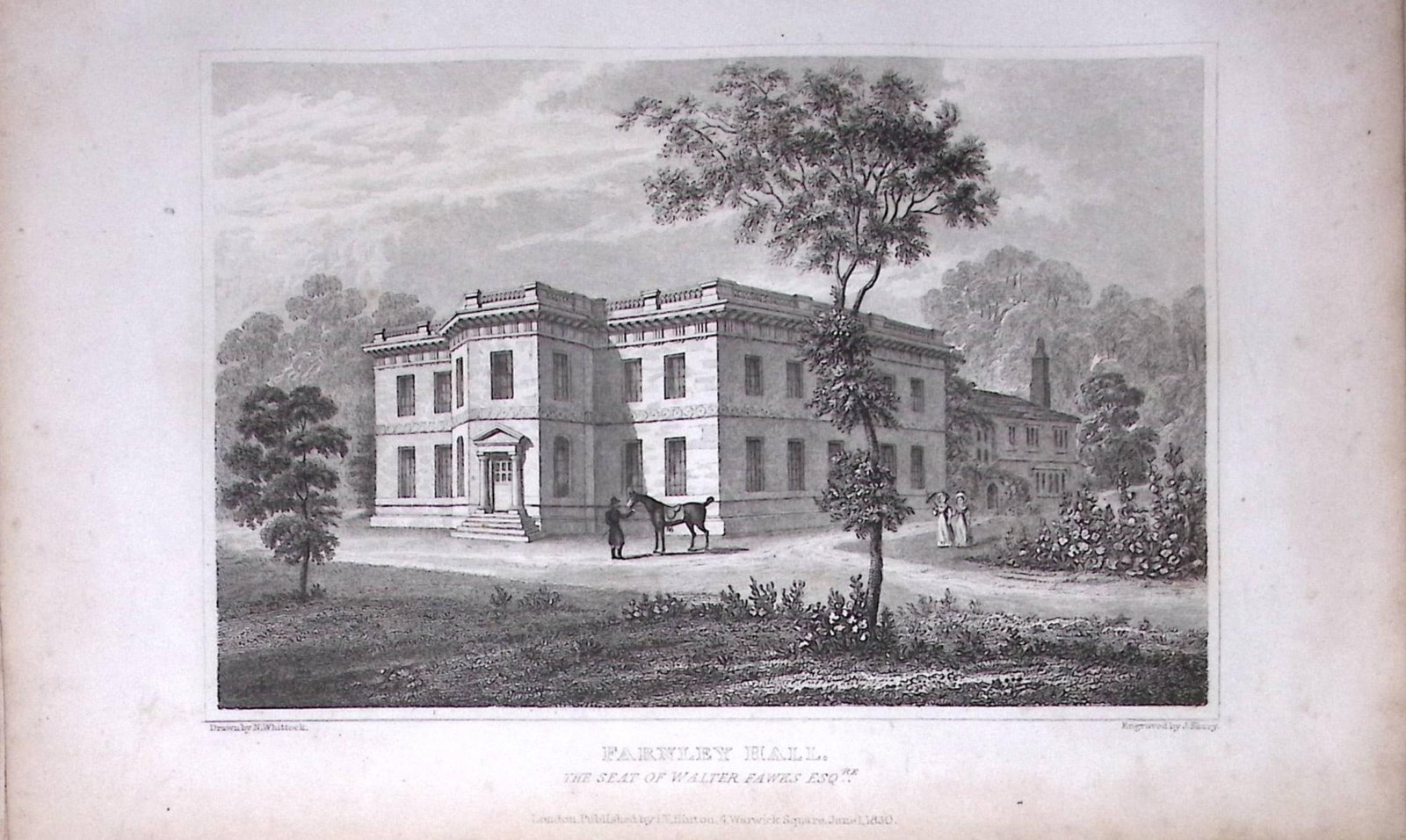 Farnley Hall North Yorkshire 198 Years-Old Thomas Allen Antique Steel Engraving-85: Title: Farnley Hall North Yorkshire 198 Years-Old Thomas Allen Antique Steel Engraving-85 Description: This 198 Years-Old Steel Engraved Plate Has Been Removed from an Antique Edition of. A New and