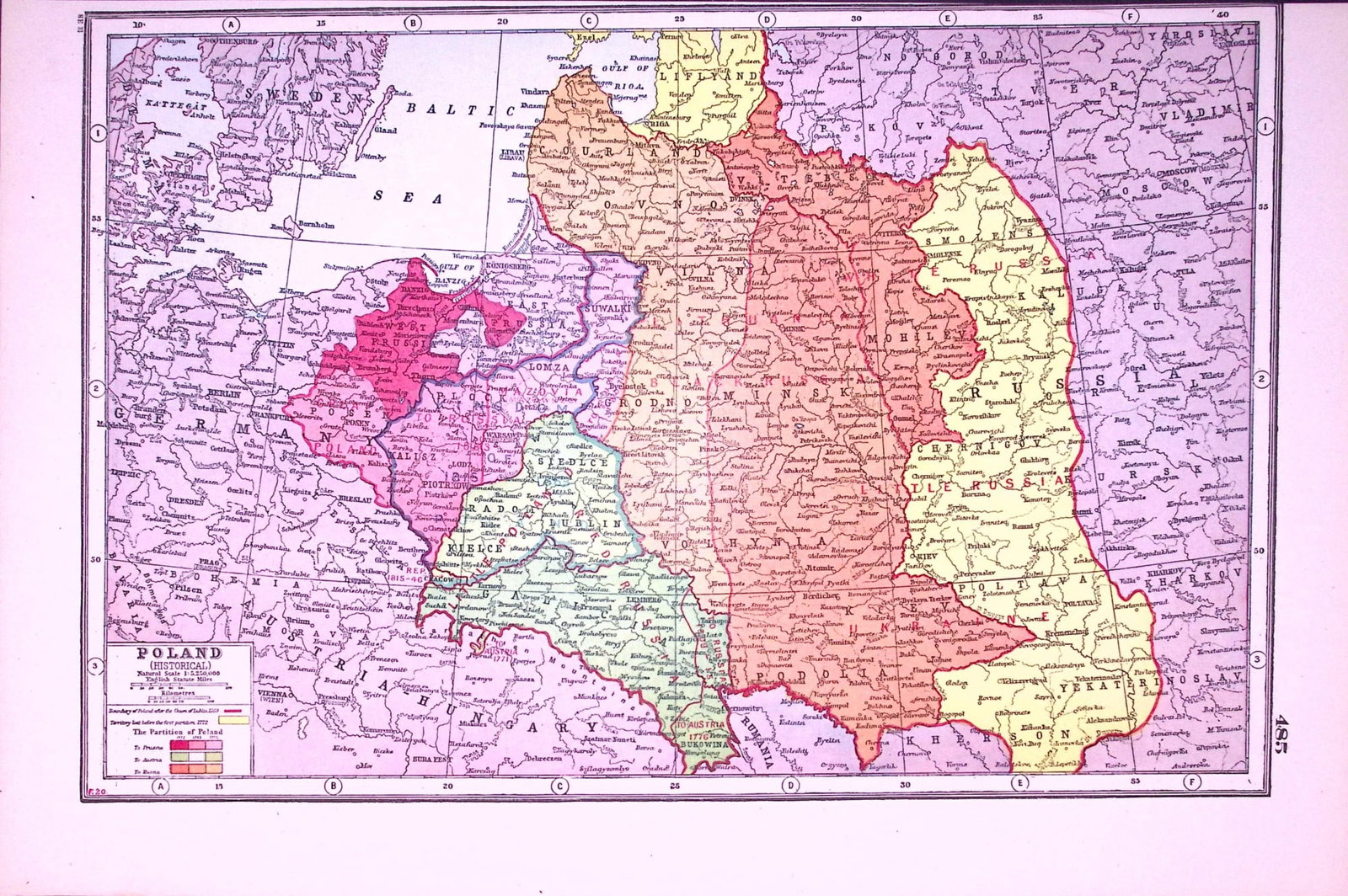 WW1 Poland Historical Antique 1922 Coloured Map-485: Title: WW1 Poland Historical Antique 1922 Coloured Map-485 Description: Removed from an Antique 1922 Harmsworth New Atlas WW1 Supplement. This Single Sheet Measures Approximately 14.5 X 10 (Inches)