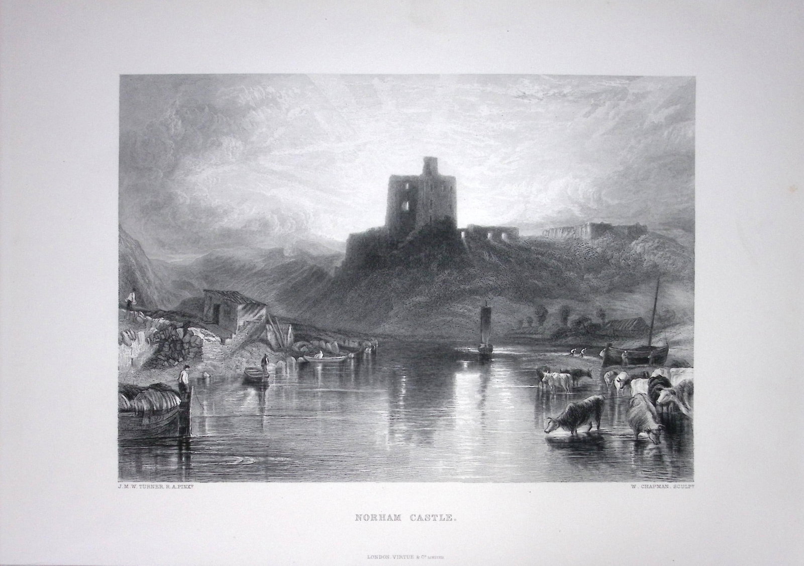 J.M.W Turner Norham Castle Northumberland Antique Steel Engraving-56-TR: Title: J.M.W Turner Norham Castle Northumberland Antique Steel Engraving-56-TR Description: This Antique Steel-Engraving Was Removed from a Edition Of. The Turner Gallery a Series of 120