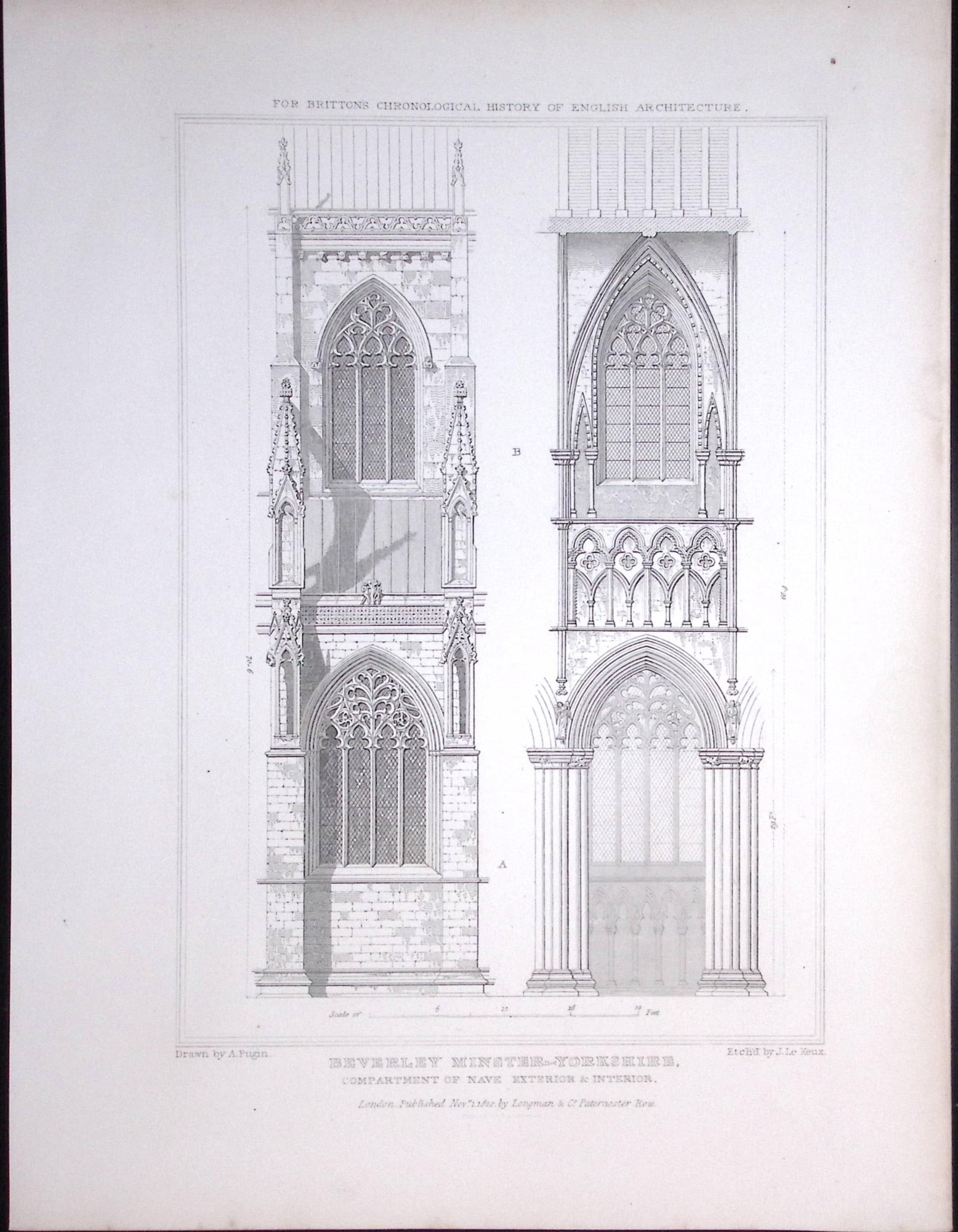 Yorkshire Beverley Munster 190 Years-Old John Britton Antique Steel Engraving-309.: Title: Yorkshire Beverley Munster 190 Years-Old John Britton Antique Steel Engraving-309. Description: This 191 Years-Old Steel Gilt-Edged Engraved Plate Has Been Removed from an Antique