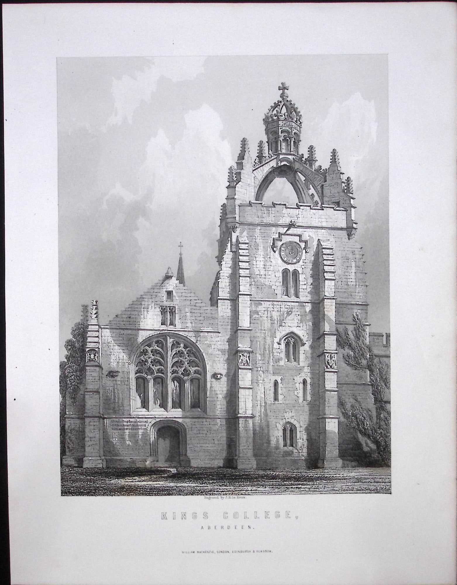 Kings College Aberdeen Scotland Antique 152 Years-Old Engraving-15: Title: Kings College Aberdeen Scotland Antique 152 Years-Old Engraving-15 Description: This Antique Print Was Removed from a First Edition of. Tytler's History of Scotland Published in 1873 By