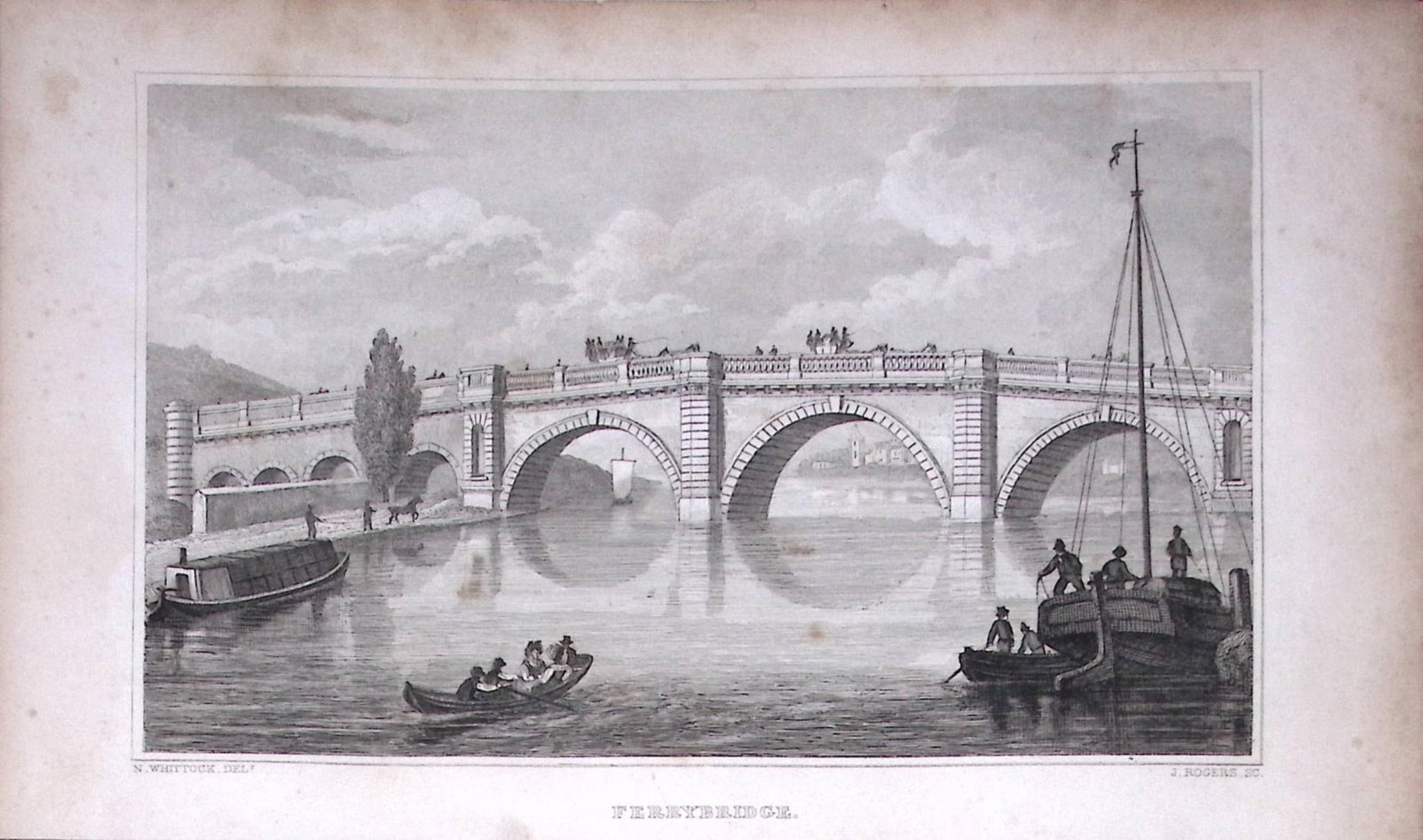 Ferrybridge North Yorkshire 198 Years-Old Thomas Allen Antique Steel Engraving-82: Title: Ferrybridge North Yorkshire 198 Years-Old Thomas Allen Antique Steel Engraving-82 Description: This 198 Years-Old Steel Engraved Plate Has Been Removed from an Antique Edition of. A New and