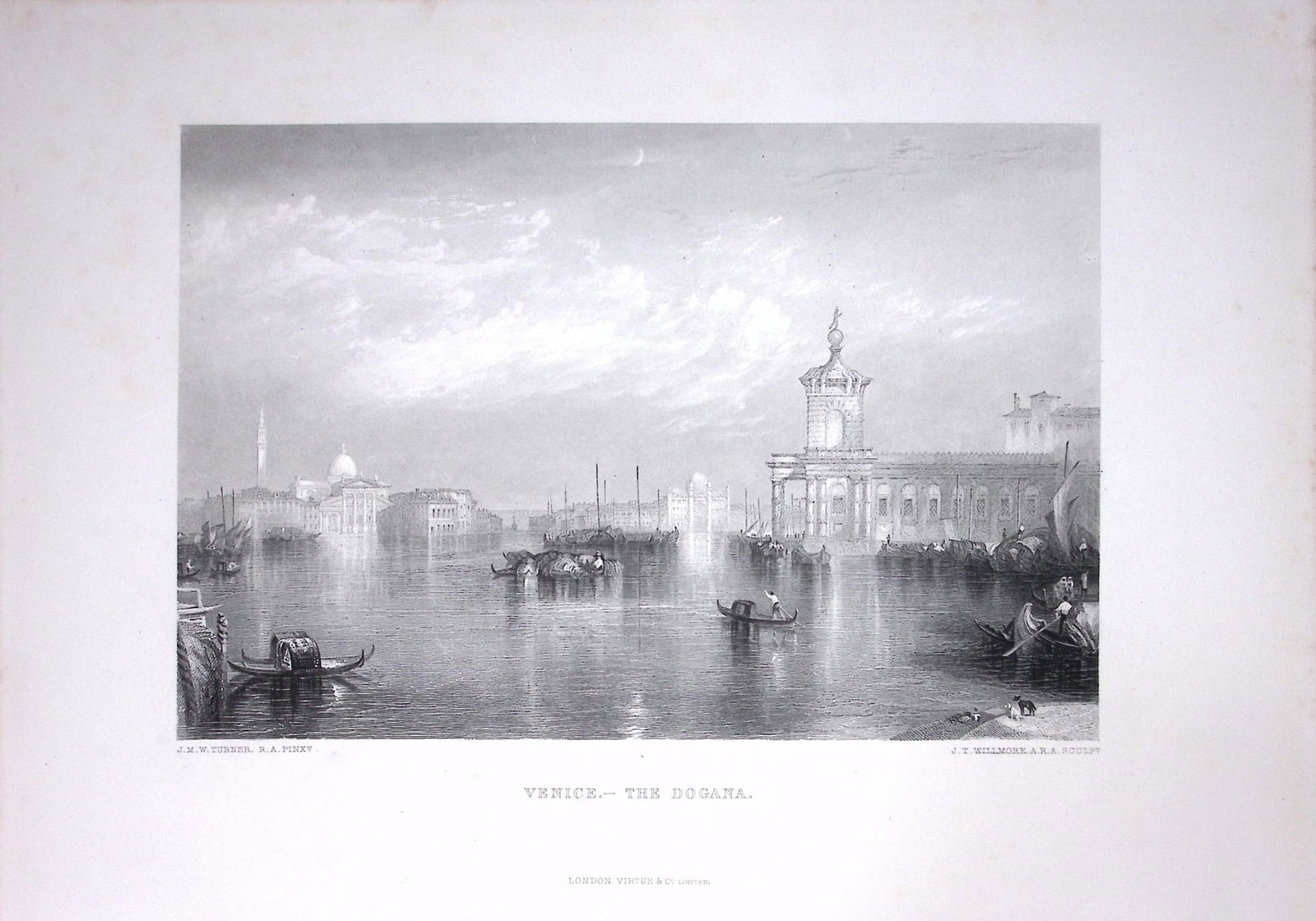 J.M.W Turner The Dogana Venice Large Antique Steel Engraving-24-TR: Title: J.M.W Turner The Dogana Venice Large Antique Steel Engraving-24-TR Description: This Antique Steel-Engraving Was Removed from an Edition Of. The Turner Gallery a Series of 120