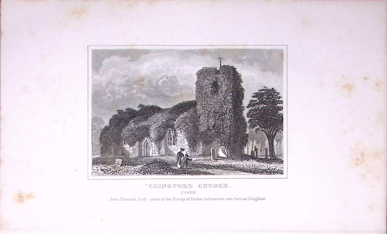 Chingford Church Essex 180 Years-Old Copper Plate Print-119: Title: Chingford Church Essex 180 Years-Old Copper Plate Print-119 Description: This Antique Copper Plate Engraving Has Been Removed from an Antique Edition of. Thomas Dugdale Curiosities of Gr
