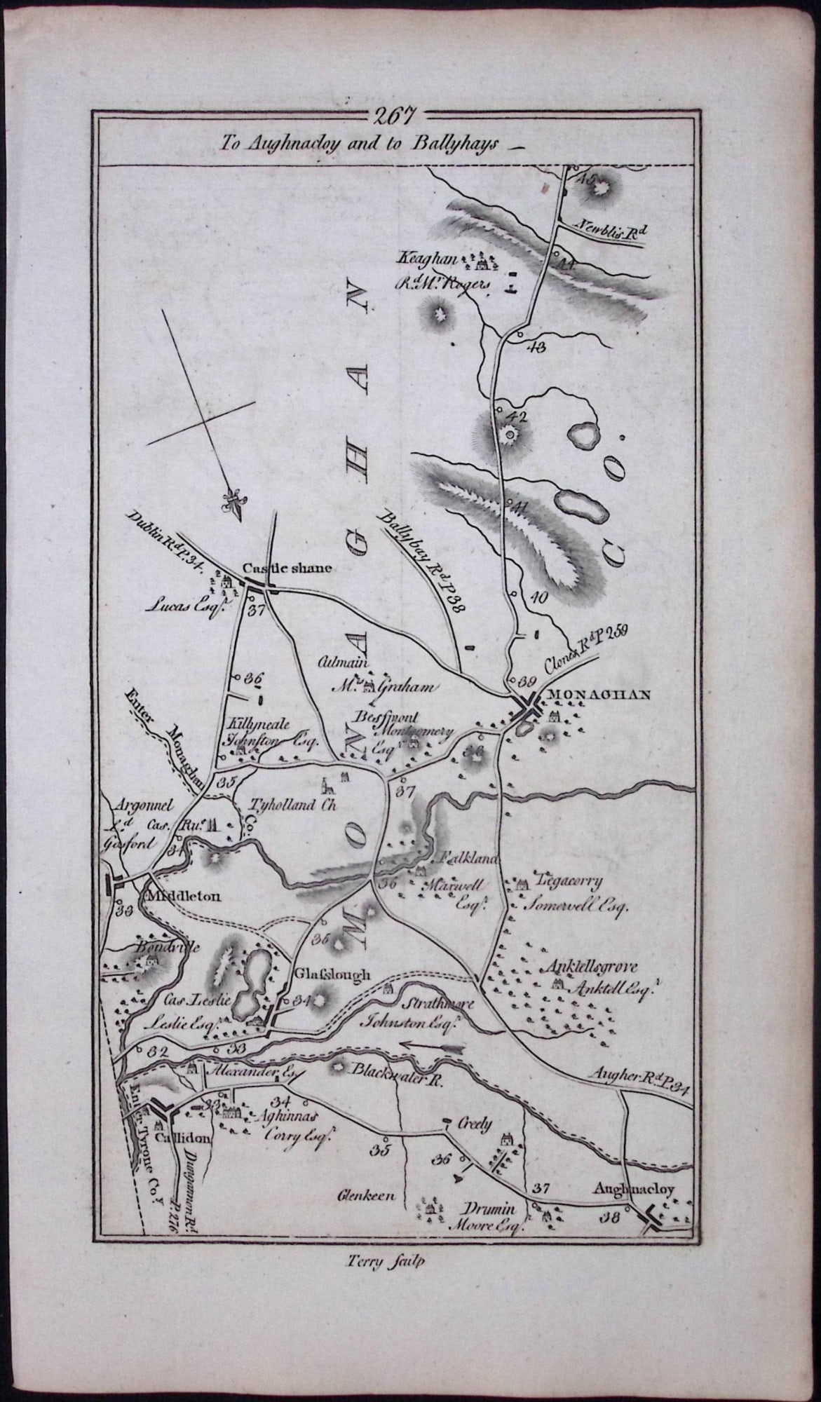 Ireland 245 Years -Old Antique 1777 Road Map Cavan, Clones, Monaghan-268: Title: Ireland 245 Years -Old Antique 1777 Road Map Cavan, Clones, Monaghan-268 Description: This Rare Irish Road Map Has Been Removed from a First Edition Copy of. Taylor &