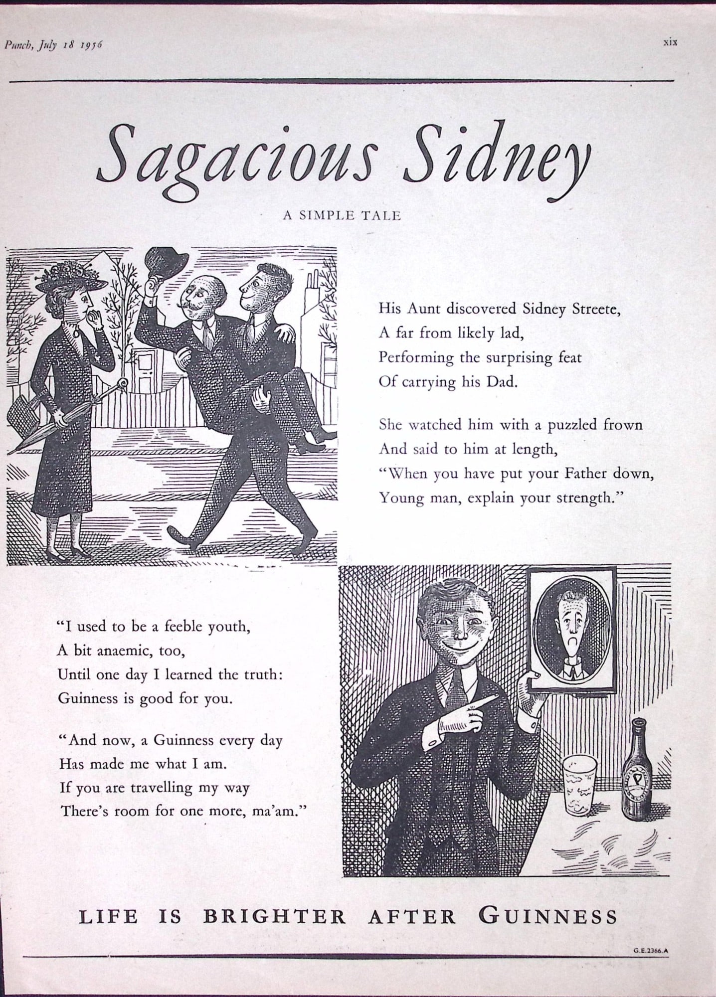 Guinness 1956 Original 70 Years-Old Print Sagacious Sidney G.E.2366--A.: Title: Guinness 1956 Original 70 Years-Old Print Sagacious Sidney G.E.2366--A. Description: Guinness 1956 Original 70 Years-Old Print Sagacious Sidney G.E.2366--A. Measures approx. Size 11 x 8