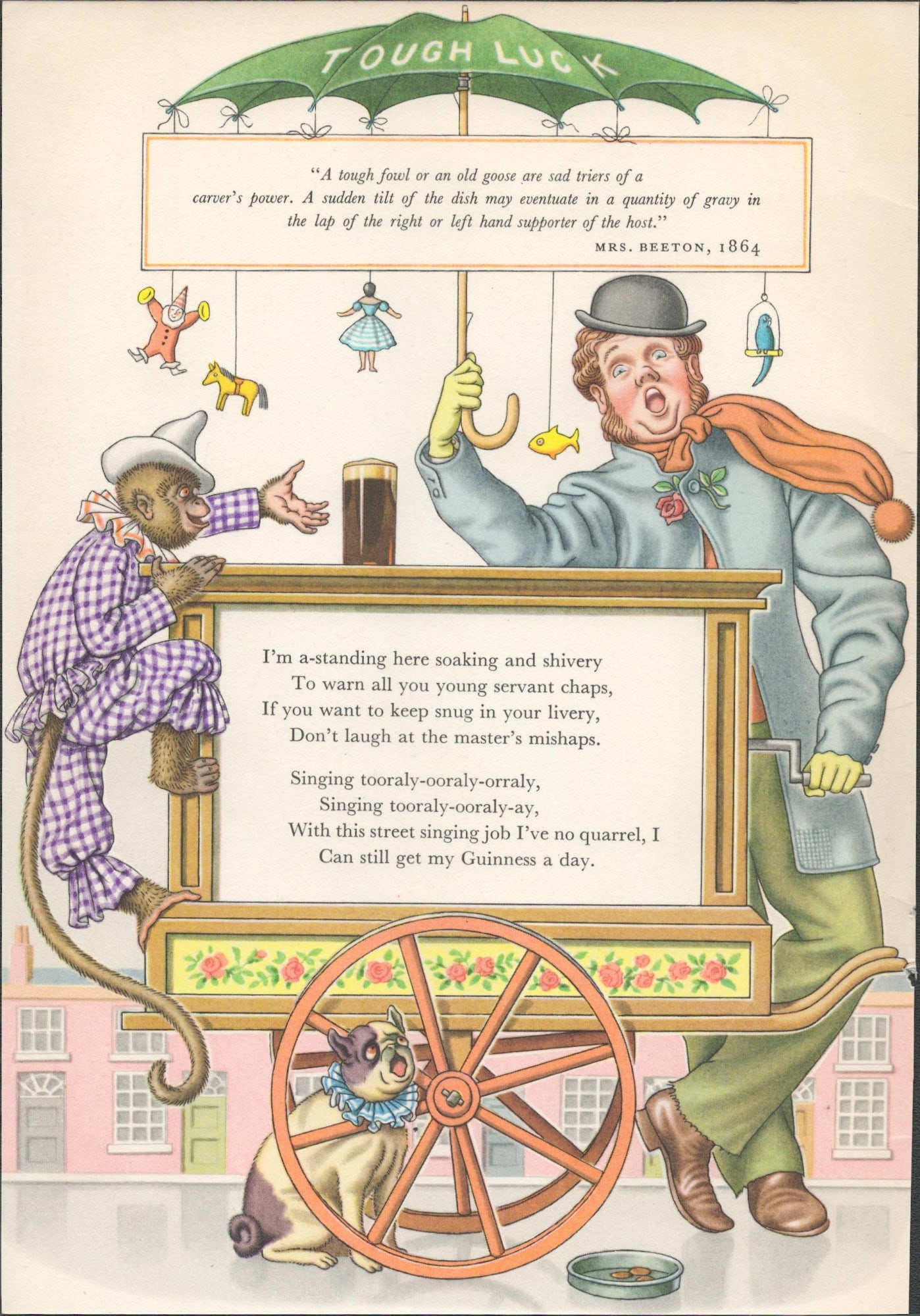 Guinness Vintage 70 Years-Old Illustration Print 1956 Tough Luck & Party (1 of 1)