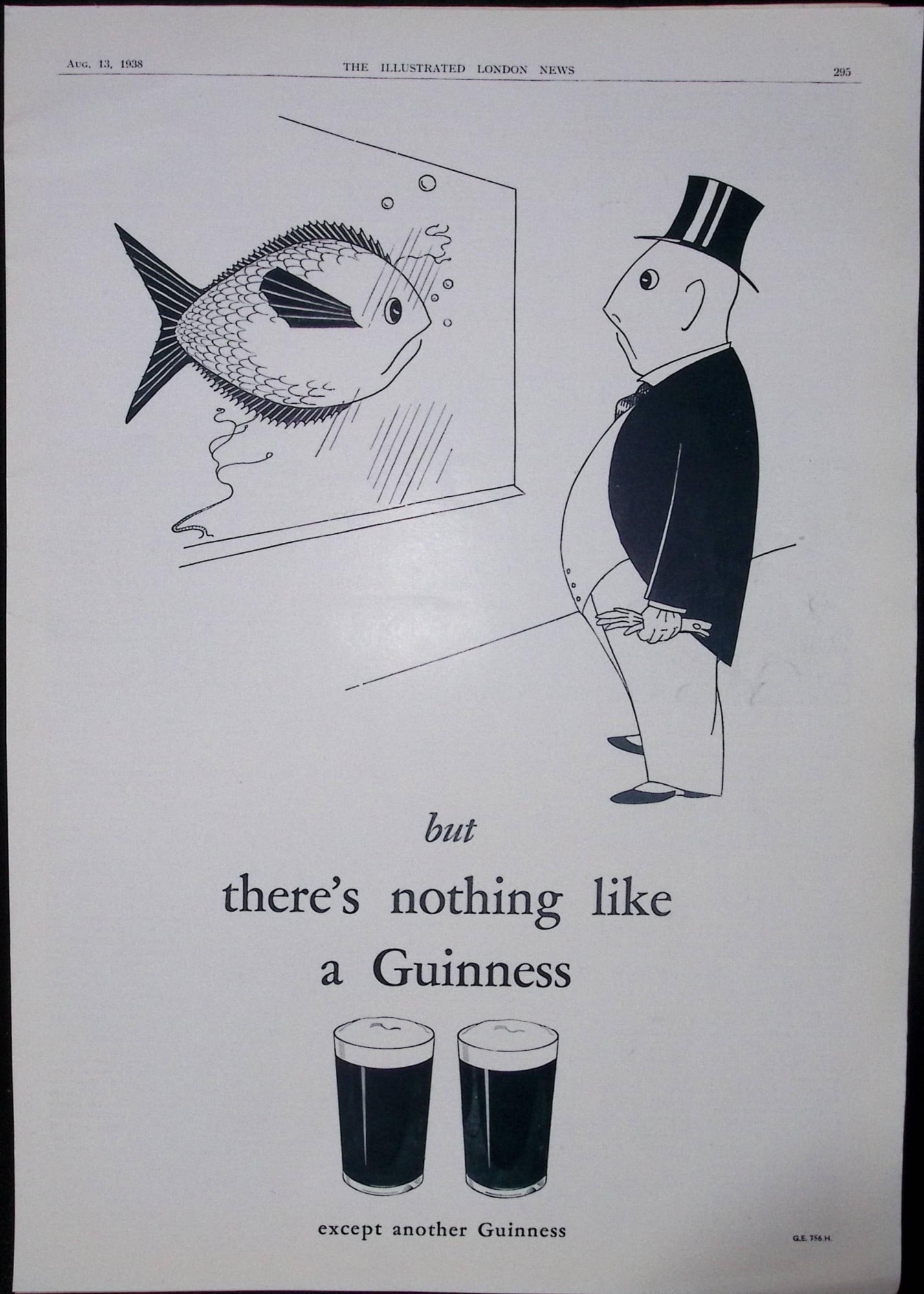 Guinness 1938 Original 87 Years-Old Print “Nothing Like a Guinness”- G.E. 756.H.: Title: Guinness 1938 Original 87 Years-Old Print “Nothing Like a Guinness”- G.E. 756.H. Description: Guinness 1938 Original 87 Years-Old Print “Nothing Like a Guinness”-