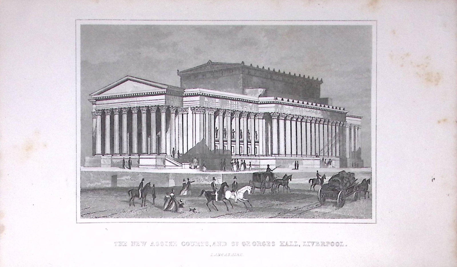 St Georges Hall Liverpool Dugdale & Archer Antique 180 Years-Old Copper Plate Print-49: Title: St Georges Hall Liverpool Dugdale & Archer Antique 180 Years-Old Copper Plate Print-49 Description: This Antique Copper Plate Engraving Has Been Removed from an Antique Edition of. Thomas