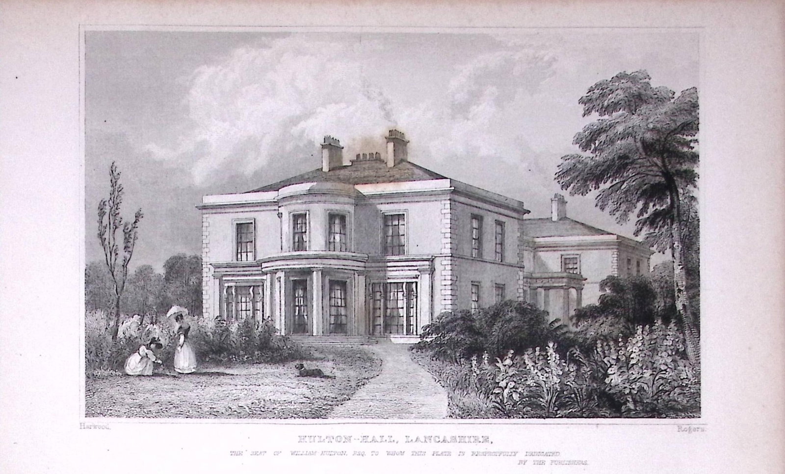 Bolton Hulton Hall Antique 195 Years-Old Steel-Engraving-5 (1 of 2)